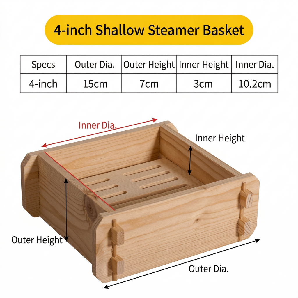 Natural Wood Steamer Tray for Dumplings & Buns