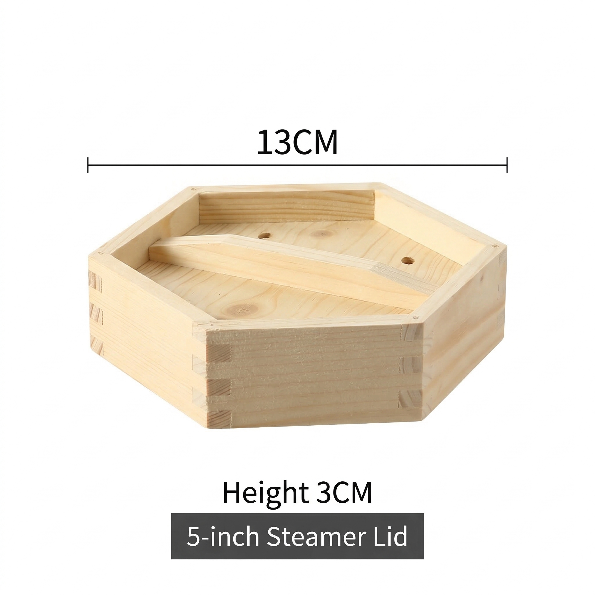 Hexagonal Wooden Steamer Basket-Premium Dim Sum Steamer for Dumplings & Buns