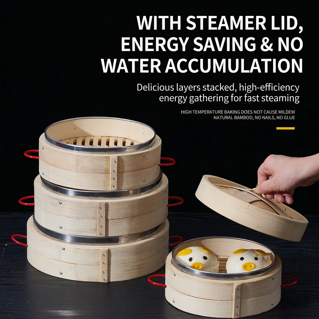 Premium Red Ear Bamboo Steamer Basket