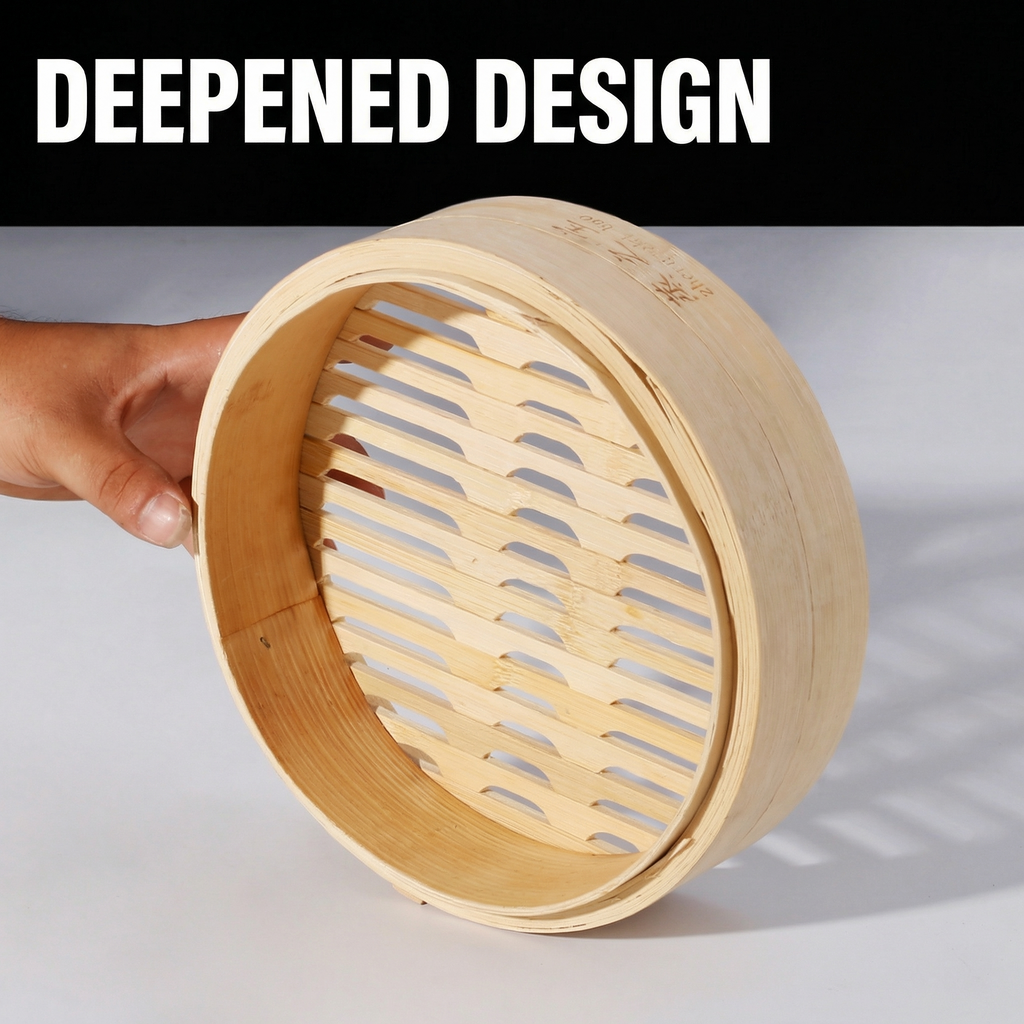 Premium Natural Bamboo Steamer Basket - Handcrafted Quality