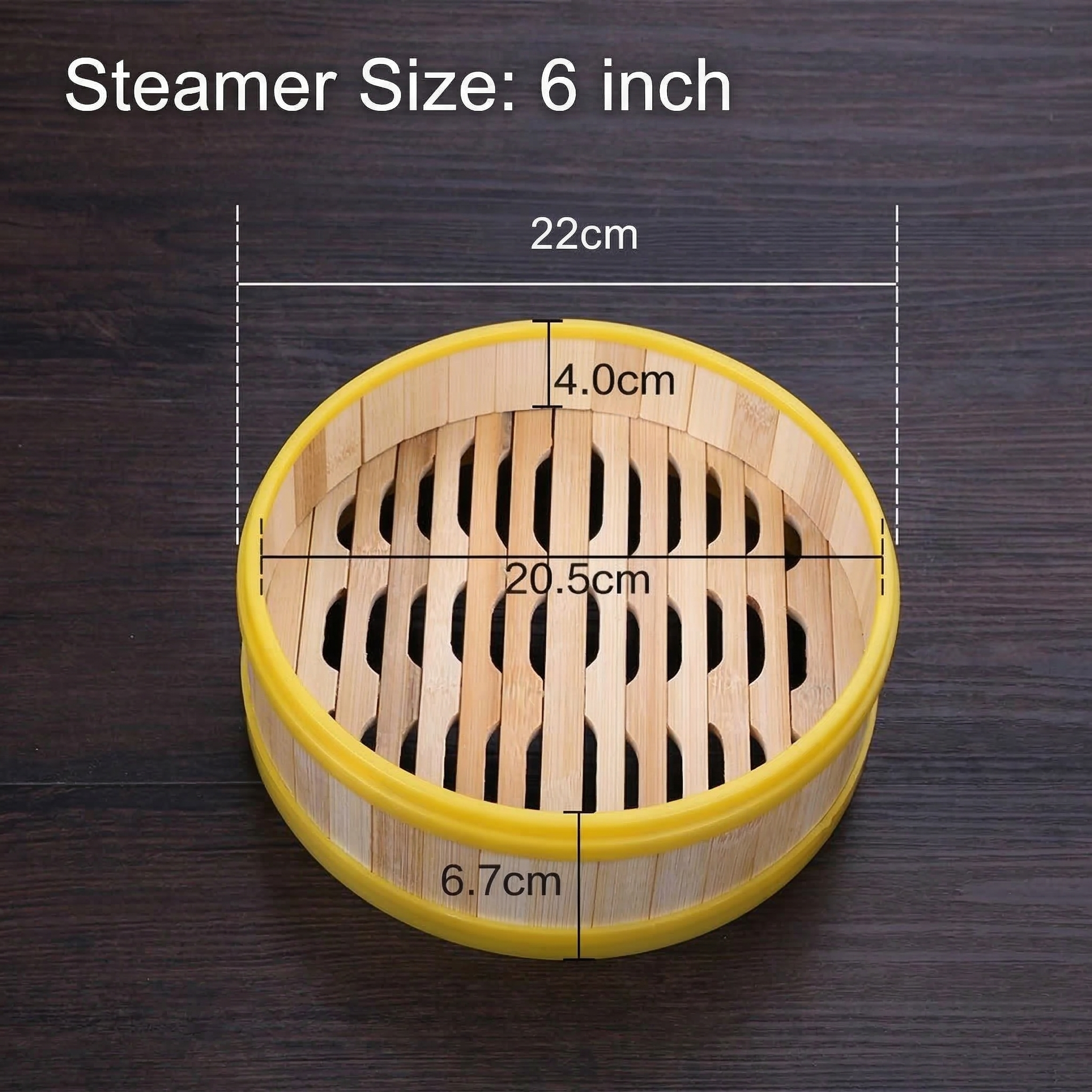 Commercial Bamboo Steamer with Plastic Rim - Breathable Hollow Base