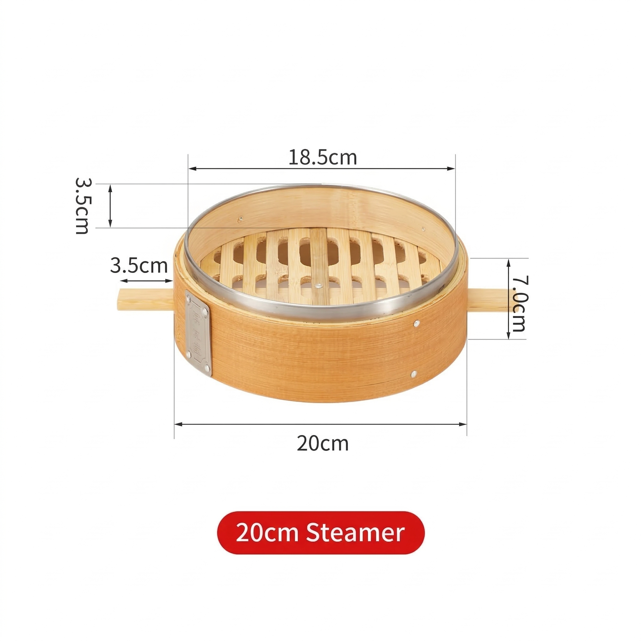 Durable Carbonized Bamboo Steamer with Name Tag