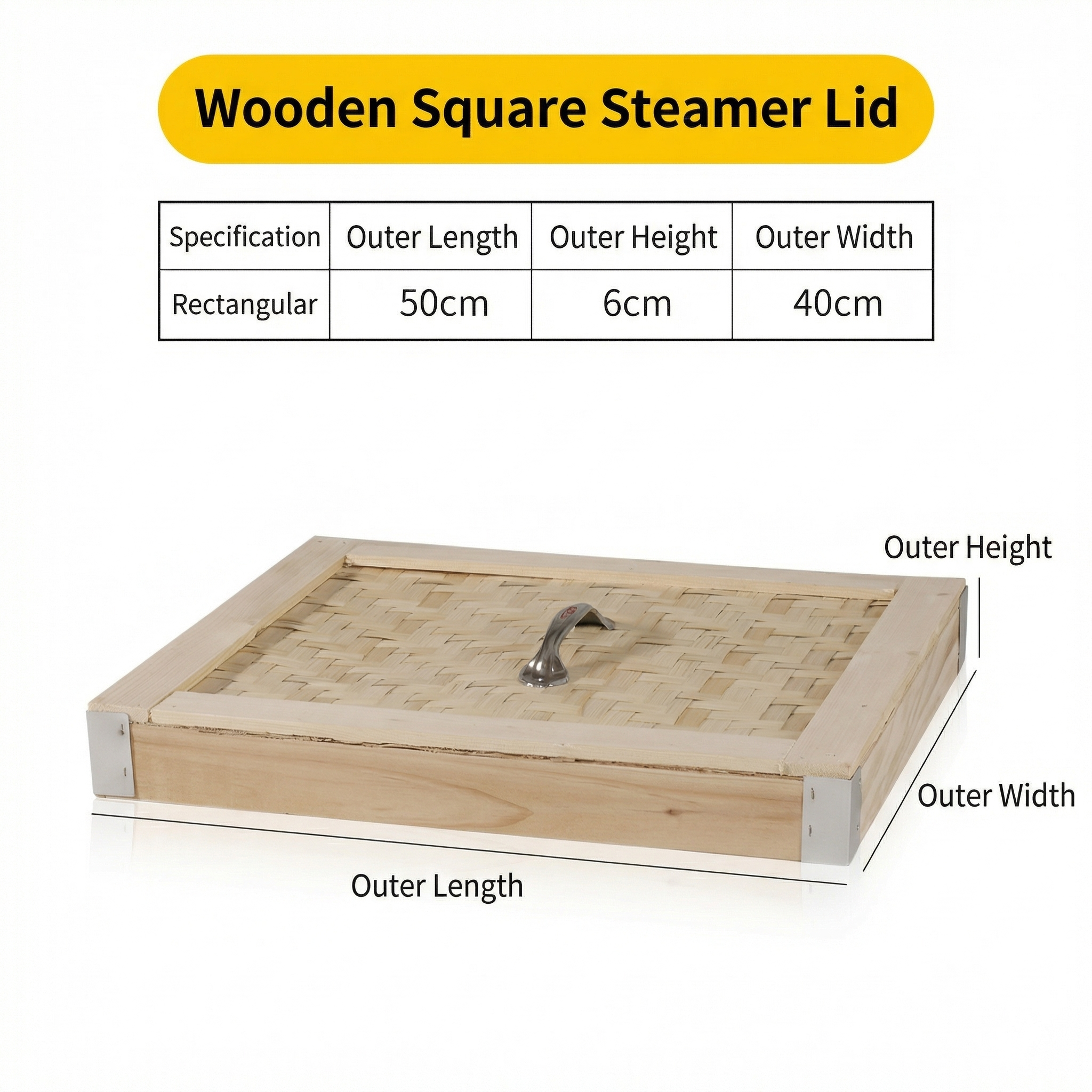 Large Square Wooden Dim Sum Steamer for Restaurant