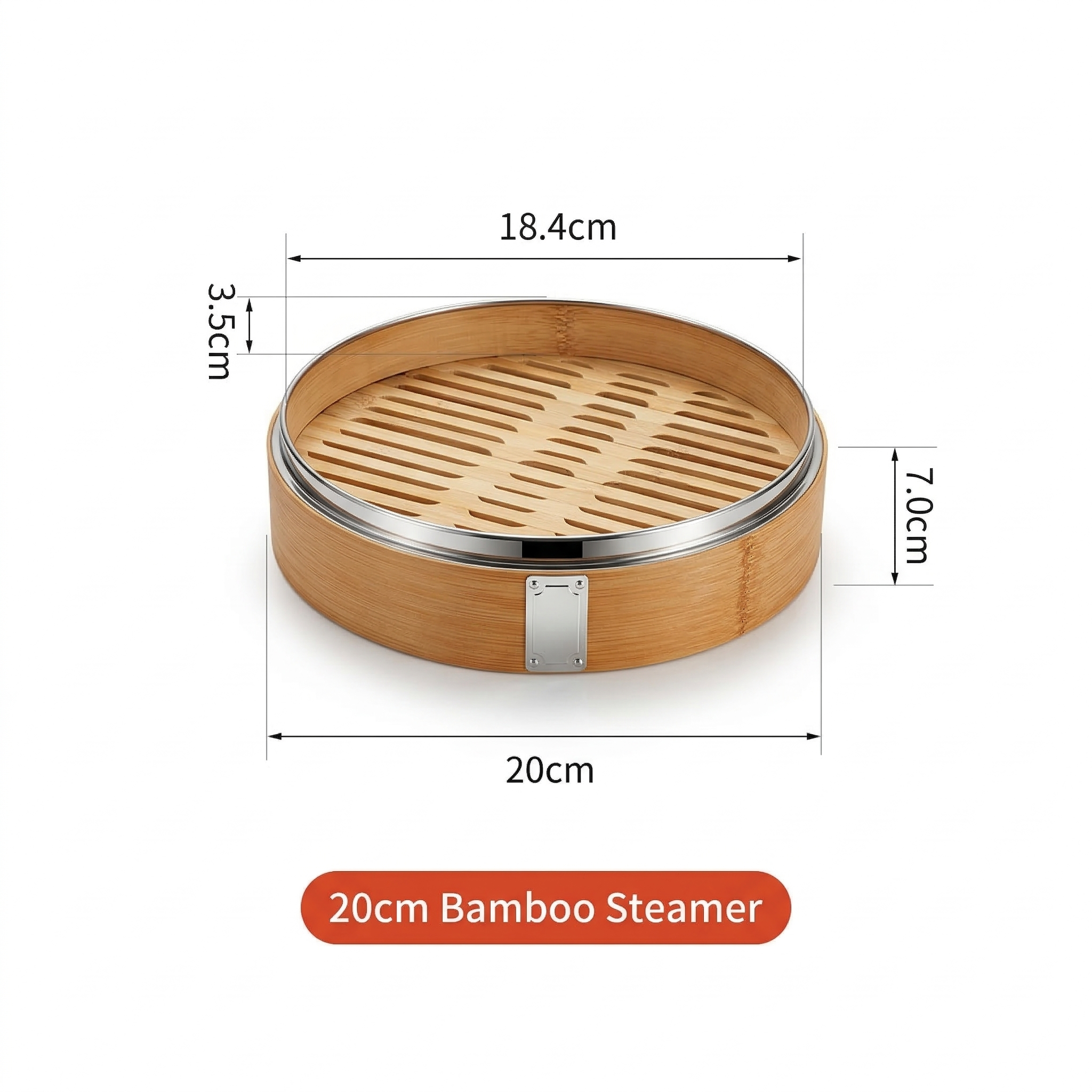 Durable Carbonized Bamboo Steamer with Name Tag