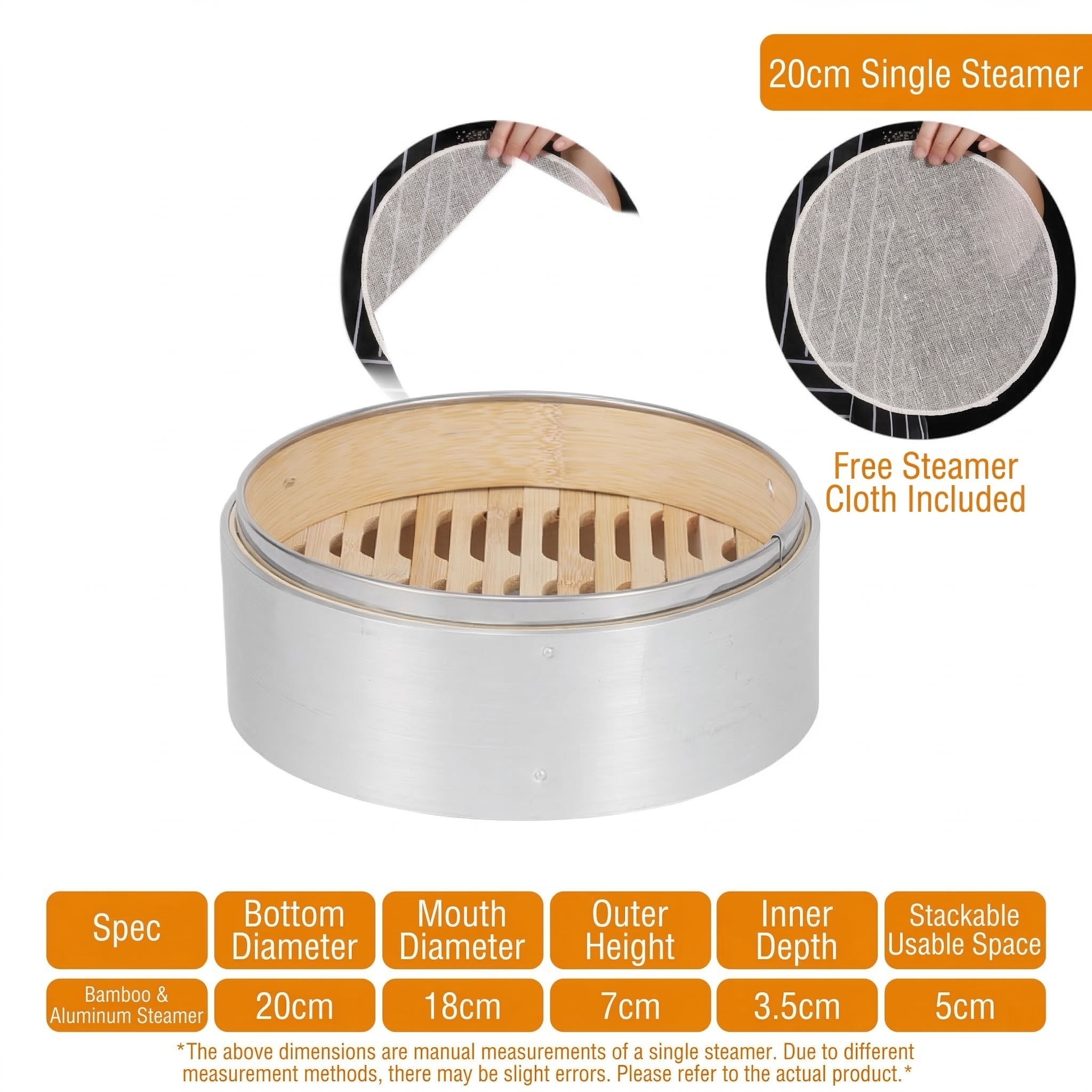 Small Aluminum Steamer Basket-No Handle Design