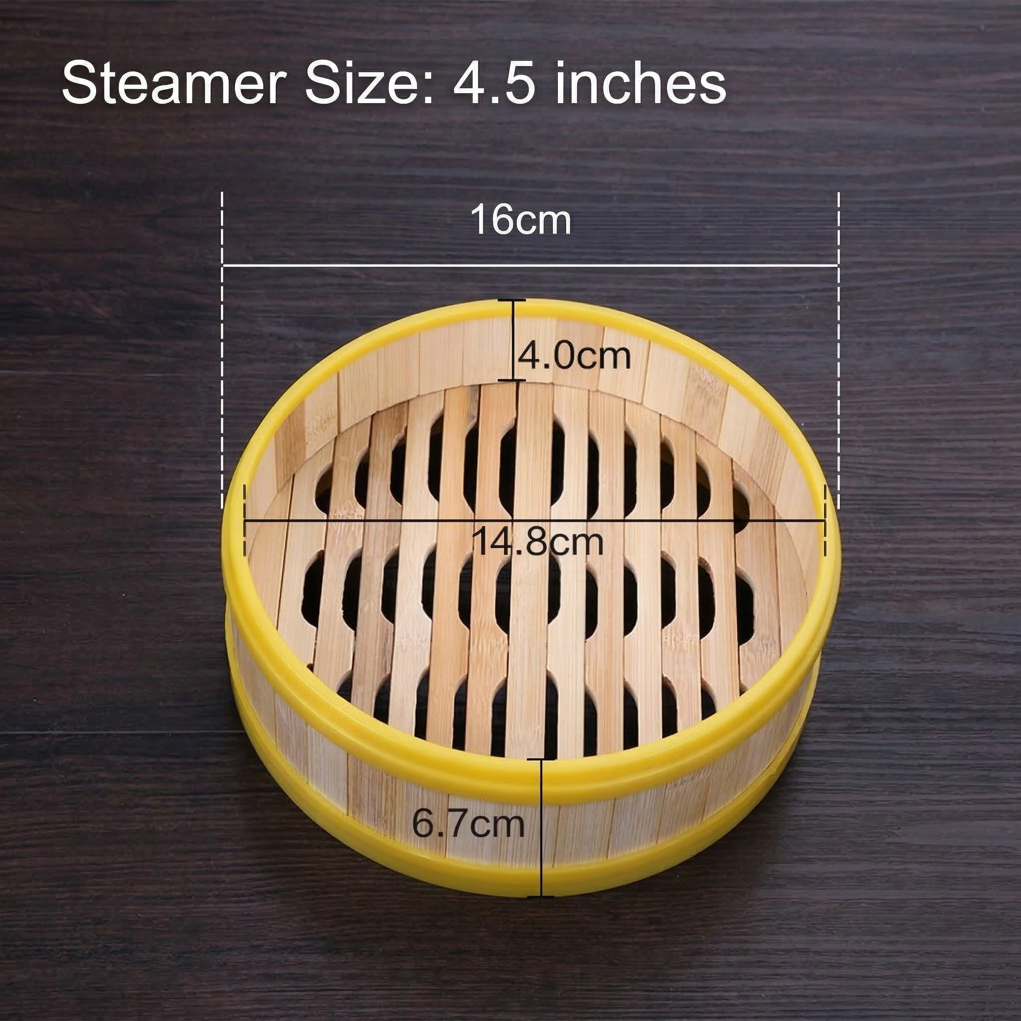 Commercial Bamboo Steamer with Plastic Rim - Breathable Hollow Base