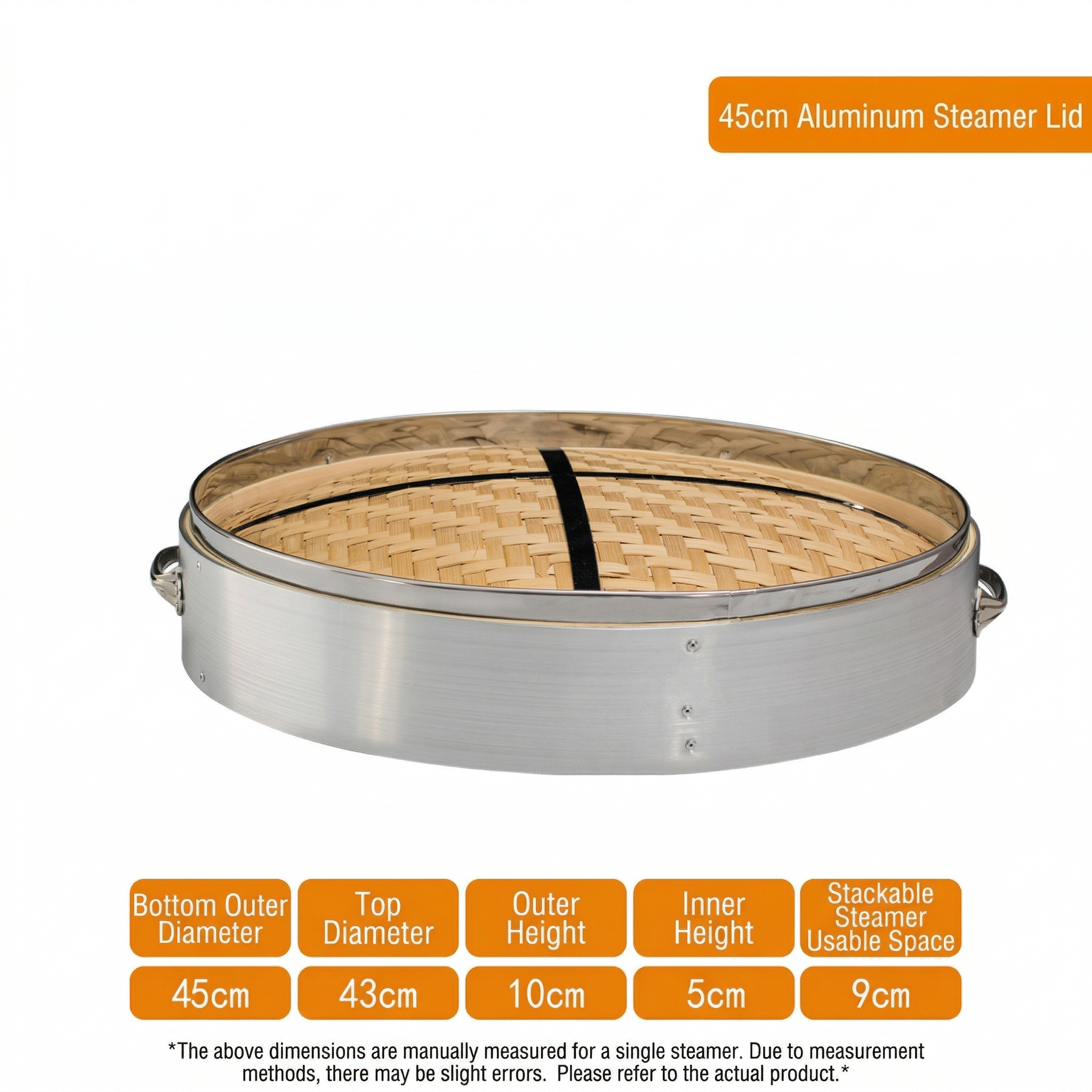 Large Aluminum Bamboo Steamer-Commercial Grade for Home & Restaurant
