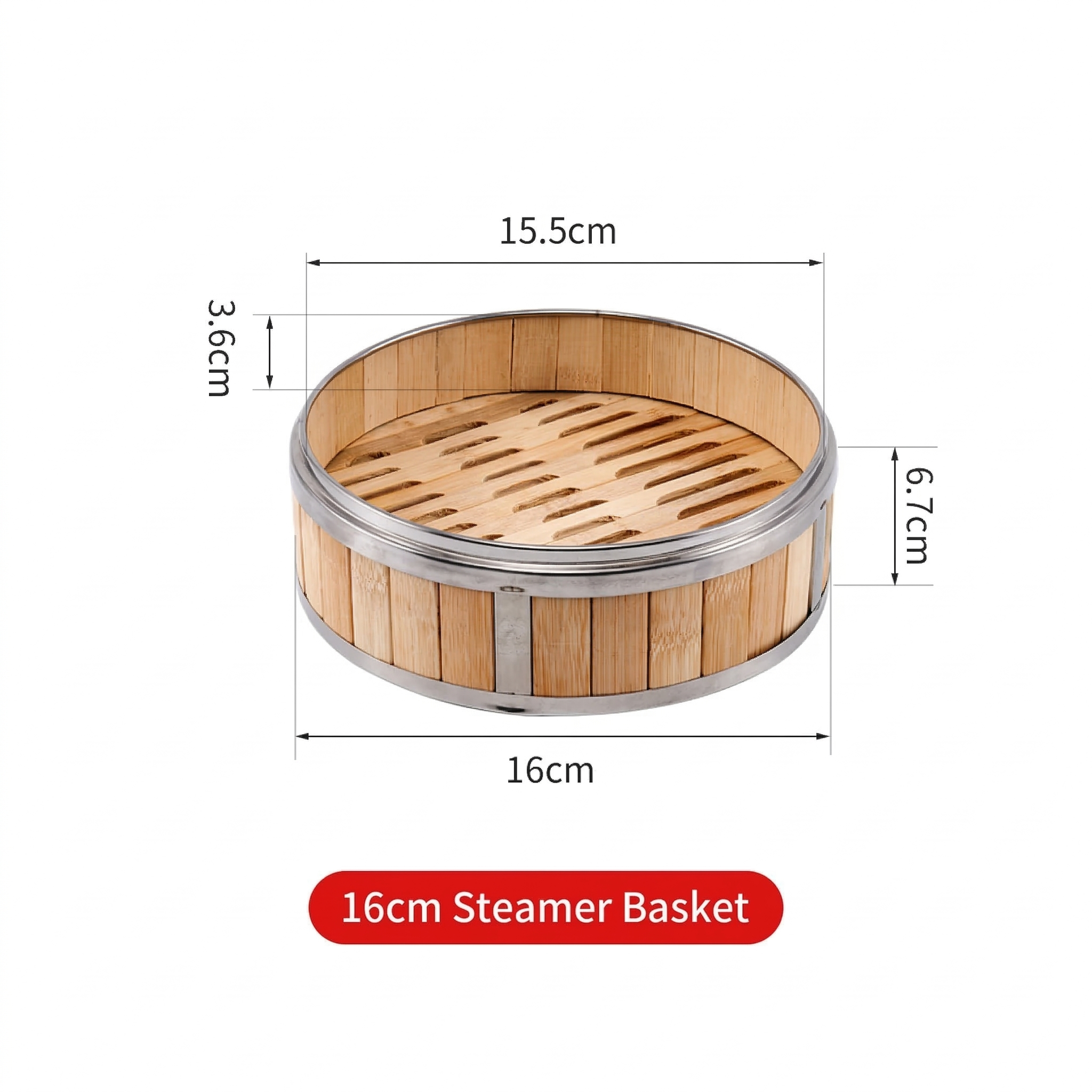 Natulal Bamboo Steamer Basket with Lid
