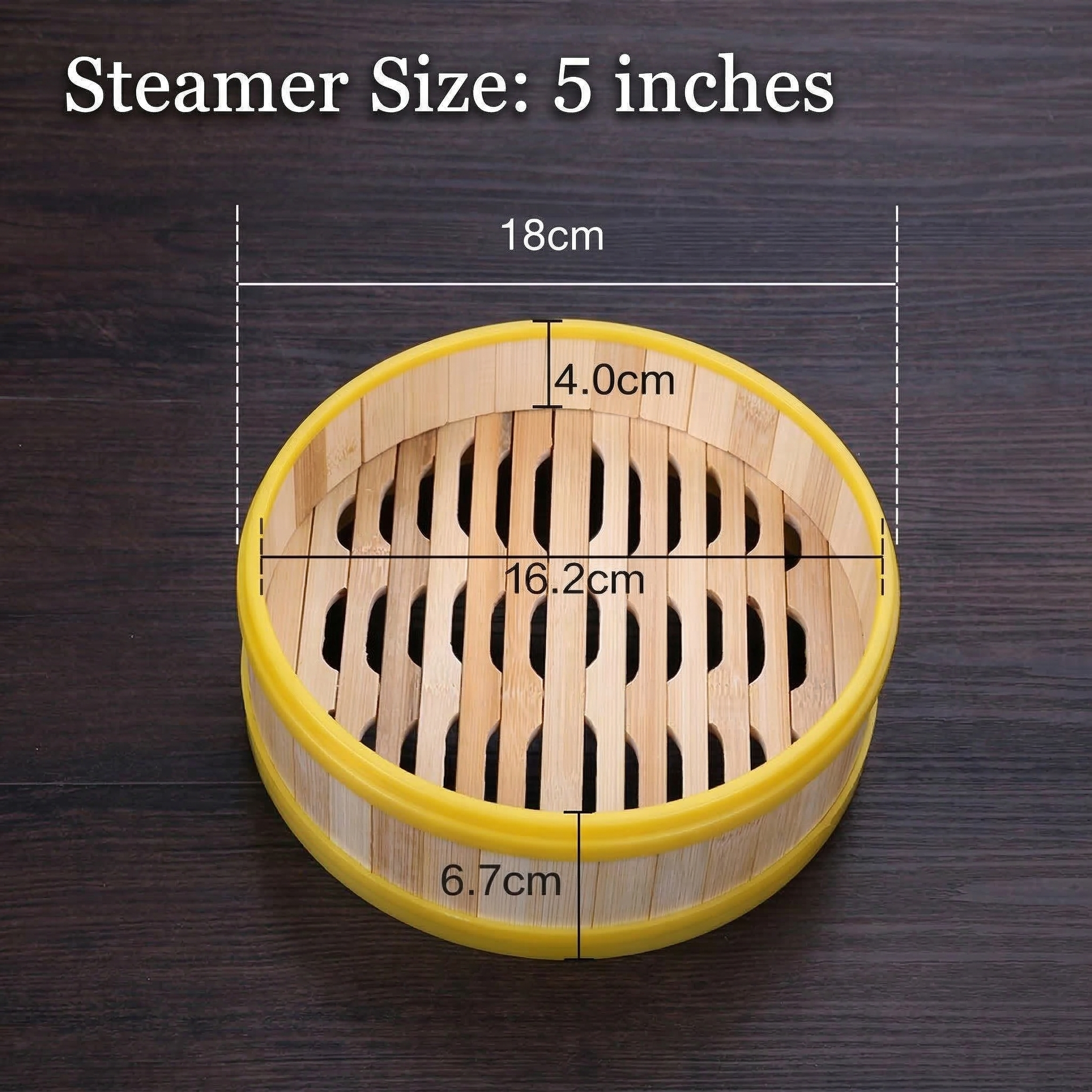 Commercial Bamboo Steamer with Plastic Rim - Breathable Hollow Base