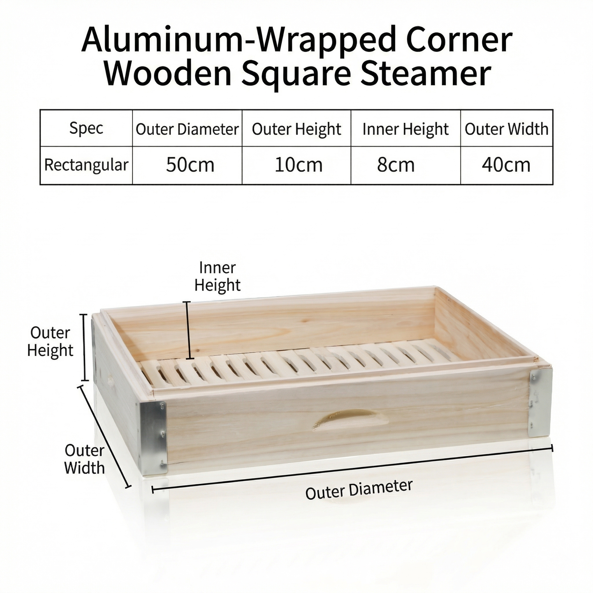 Large Square Wooden Dim Sum Steamer for Restaurant