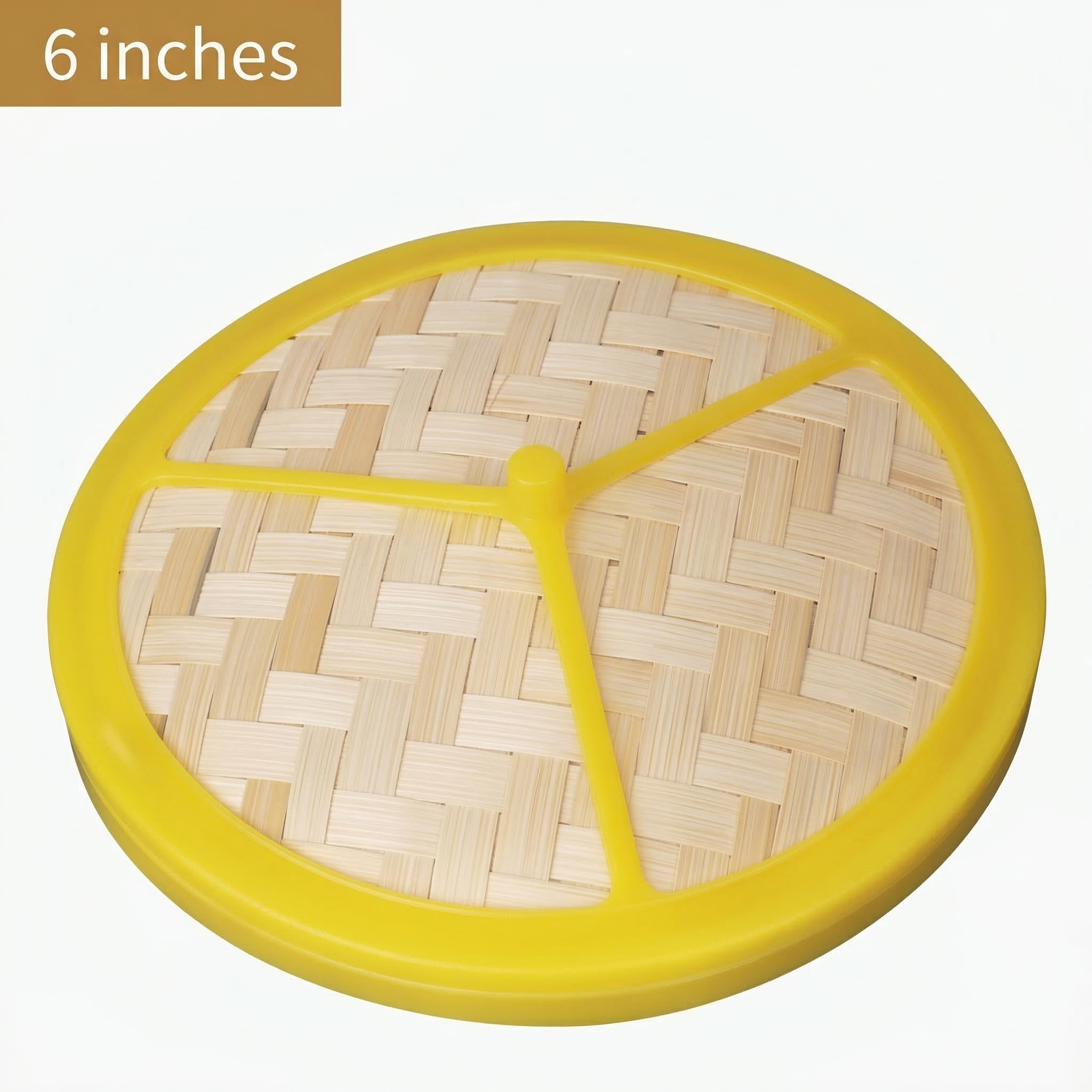 Commercial Bamboo Steamer with Plastic Rim - Breathable Hollow Base