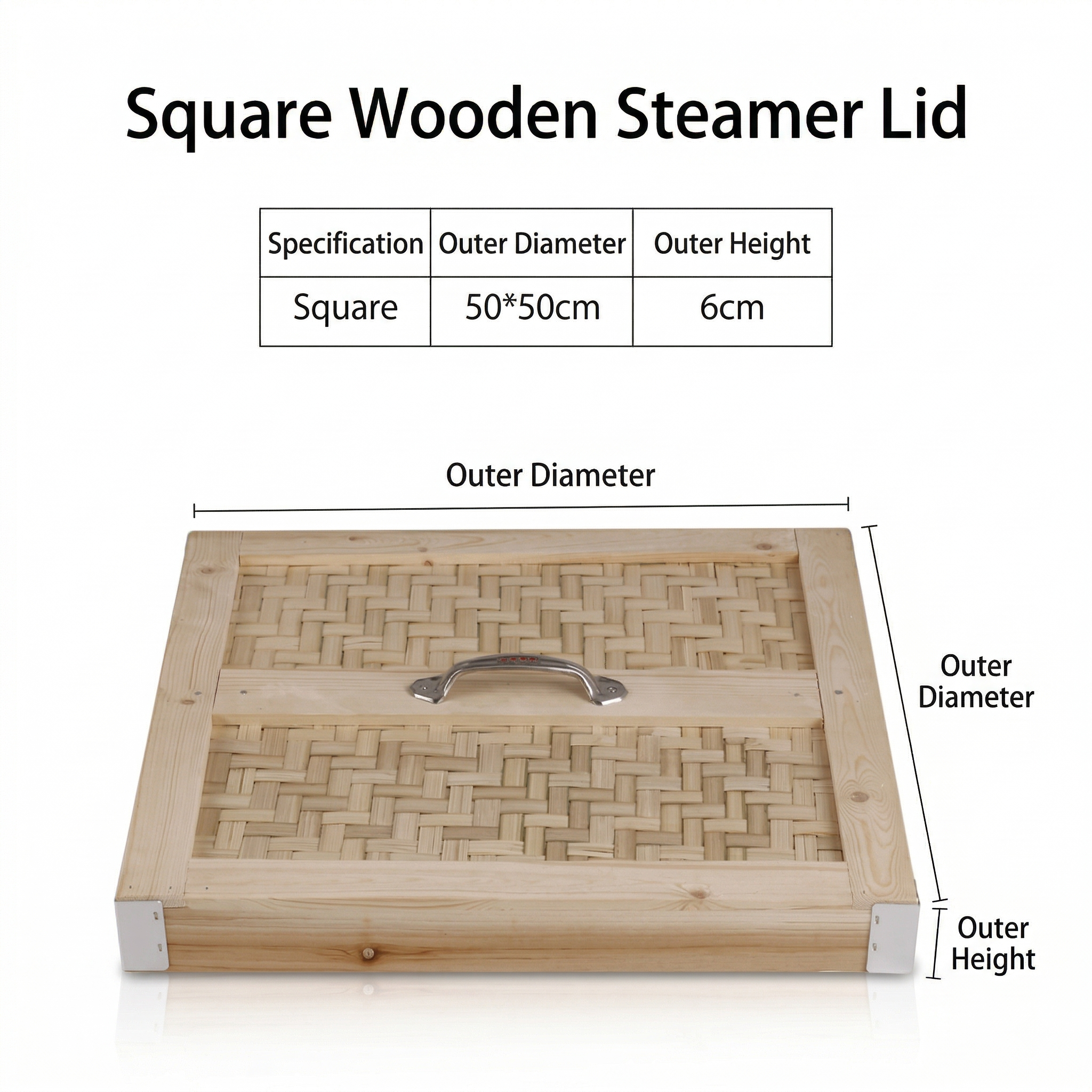 Large Square Wooden Dim Sum Steamer for Restaurant