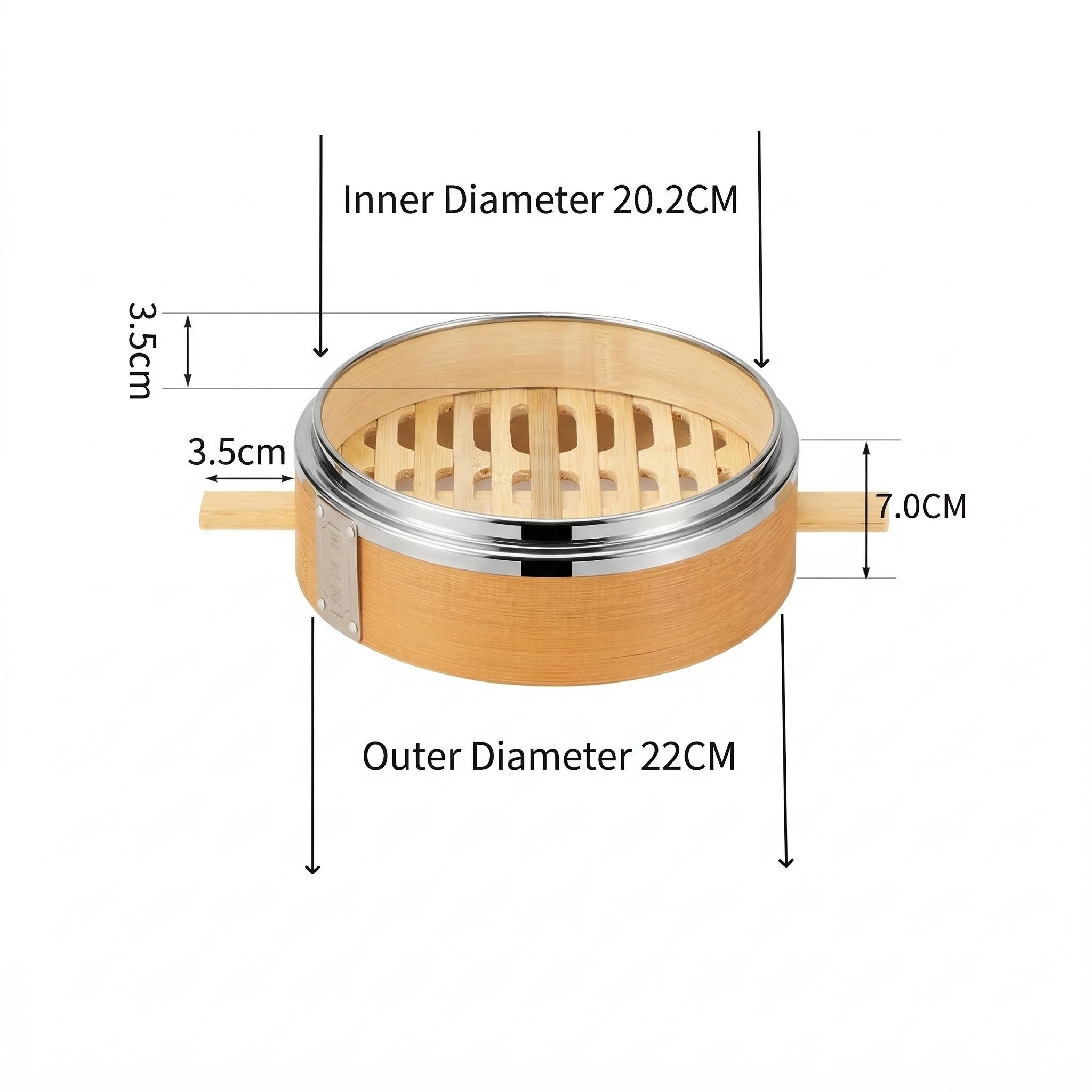 Durable Carbonized Bamboo Steamer with Name Tag
