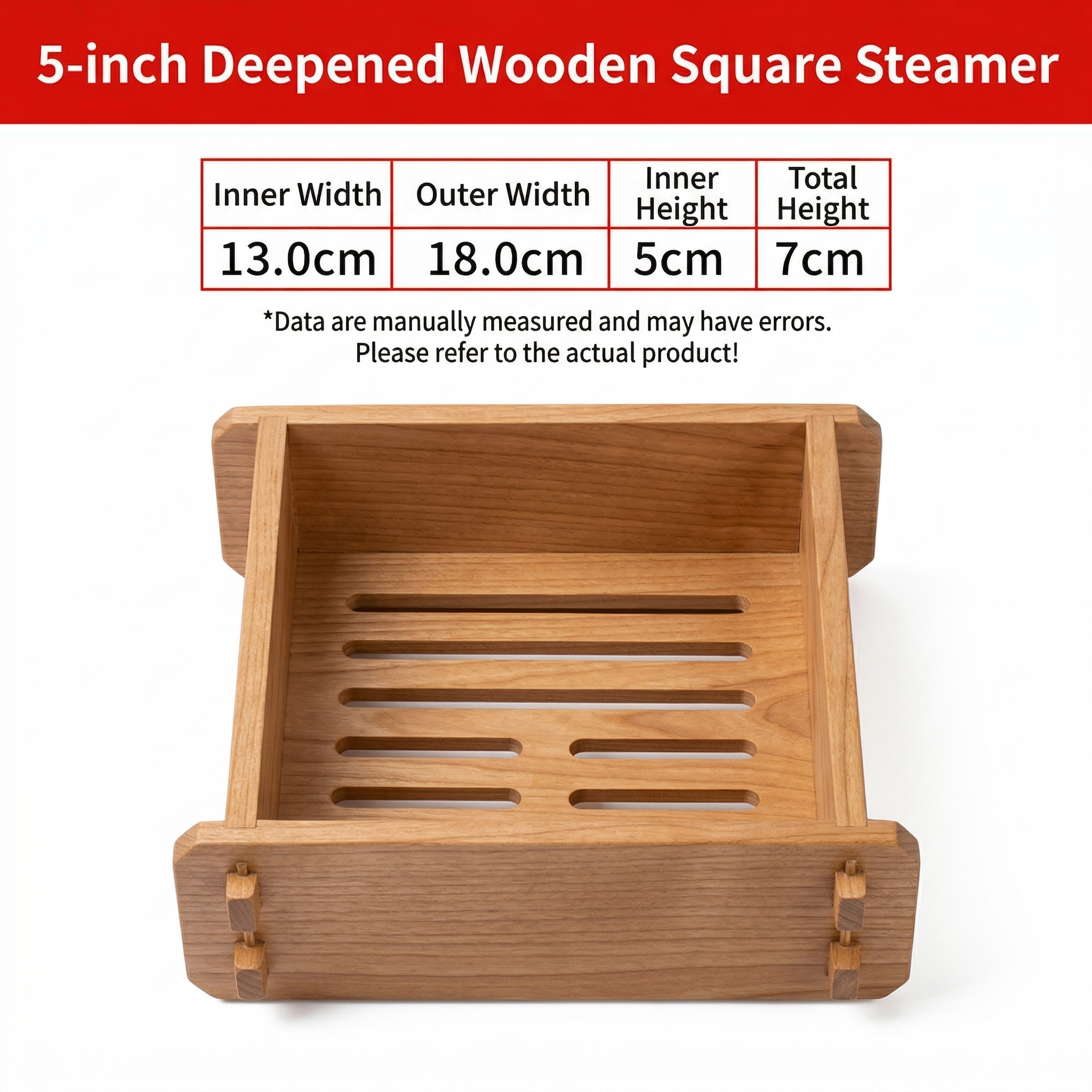 Traditional Chinese Tall Wood Steamer Basket,Multi-Layer Food Steamer