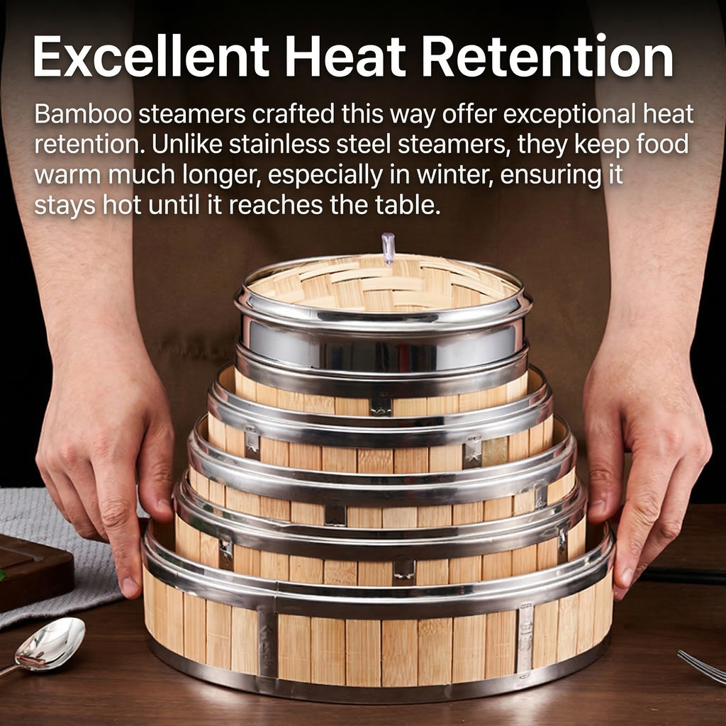 Natulal Bamboo Steamer Basket with Lid