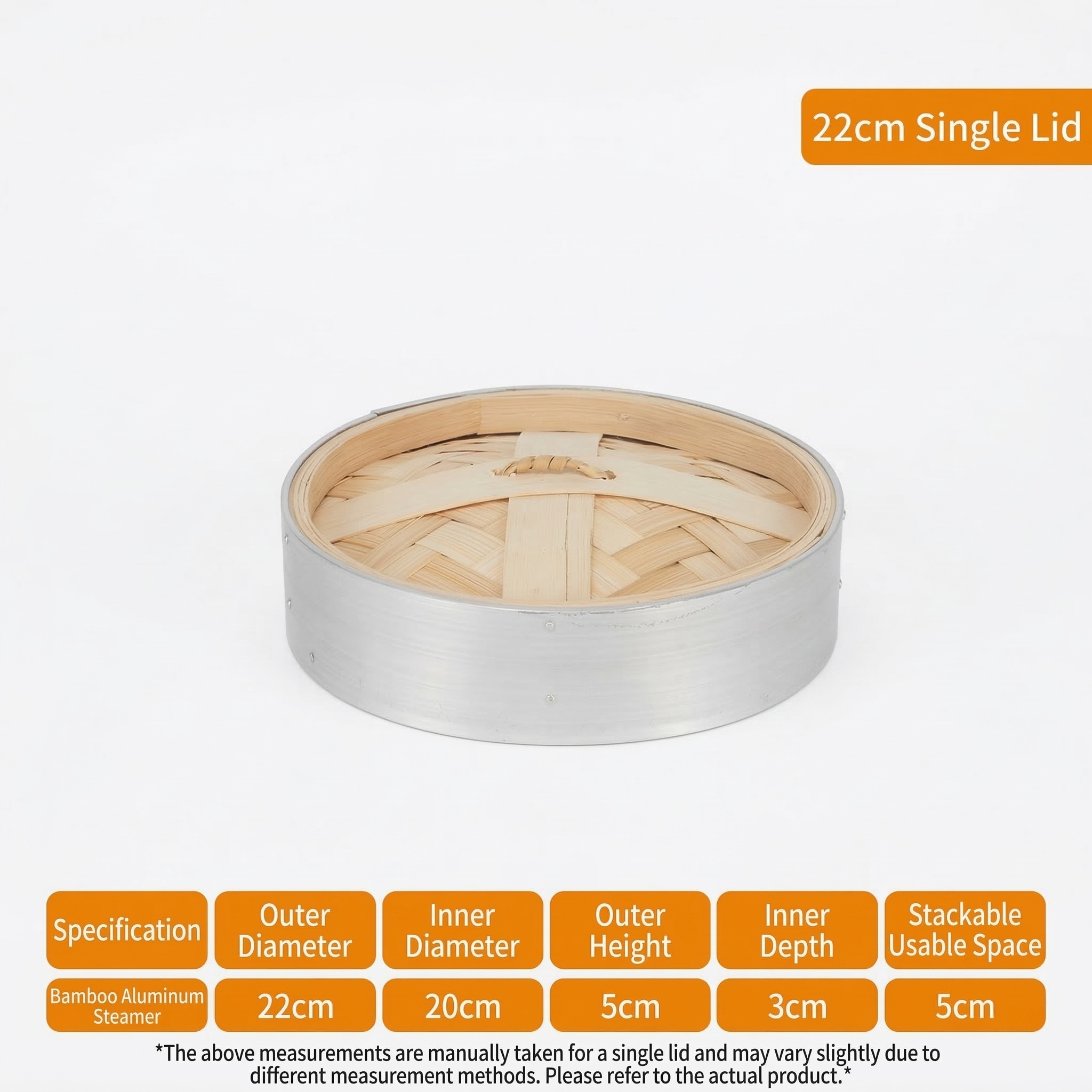 Premium Red Handle Bamboo Steamer-5-Year Durability Aluminum Reinforced Steam Cage