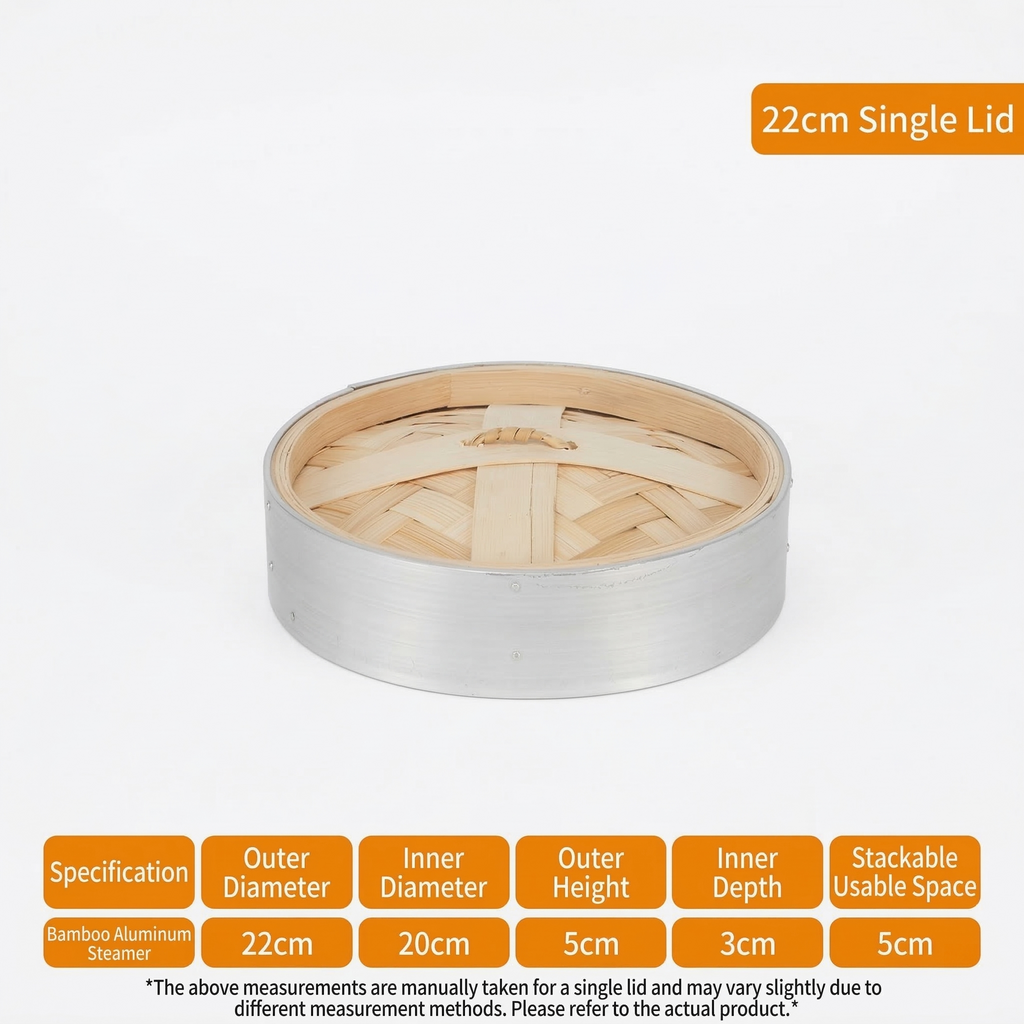 Premium Double Bamboo Handle Aluminum Steamer Basket