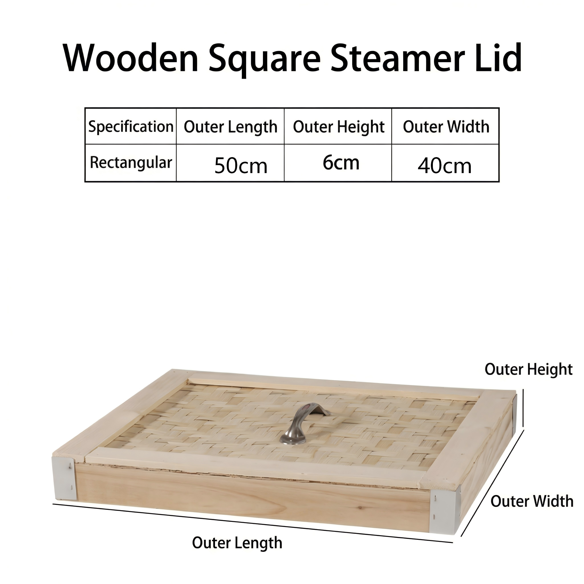 Large Square Wooden Dim Sum Steamer for Restaurant