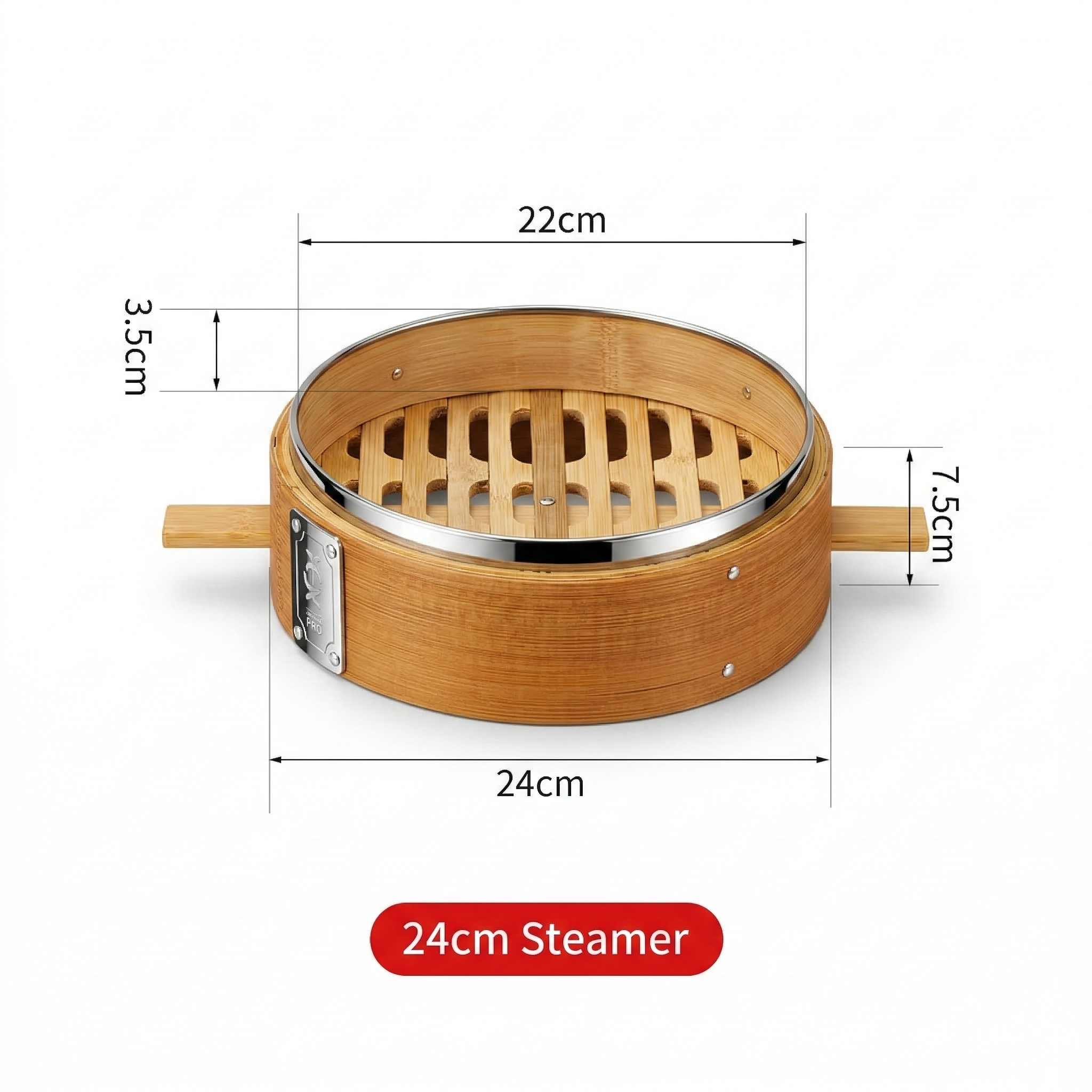 Durable Carbonized Bamboo Steamer with Name Tag
