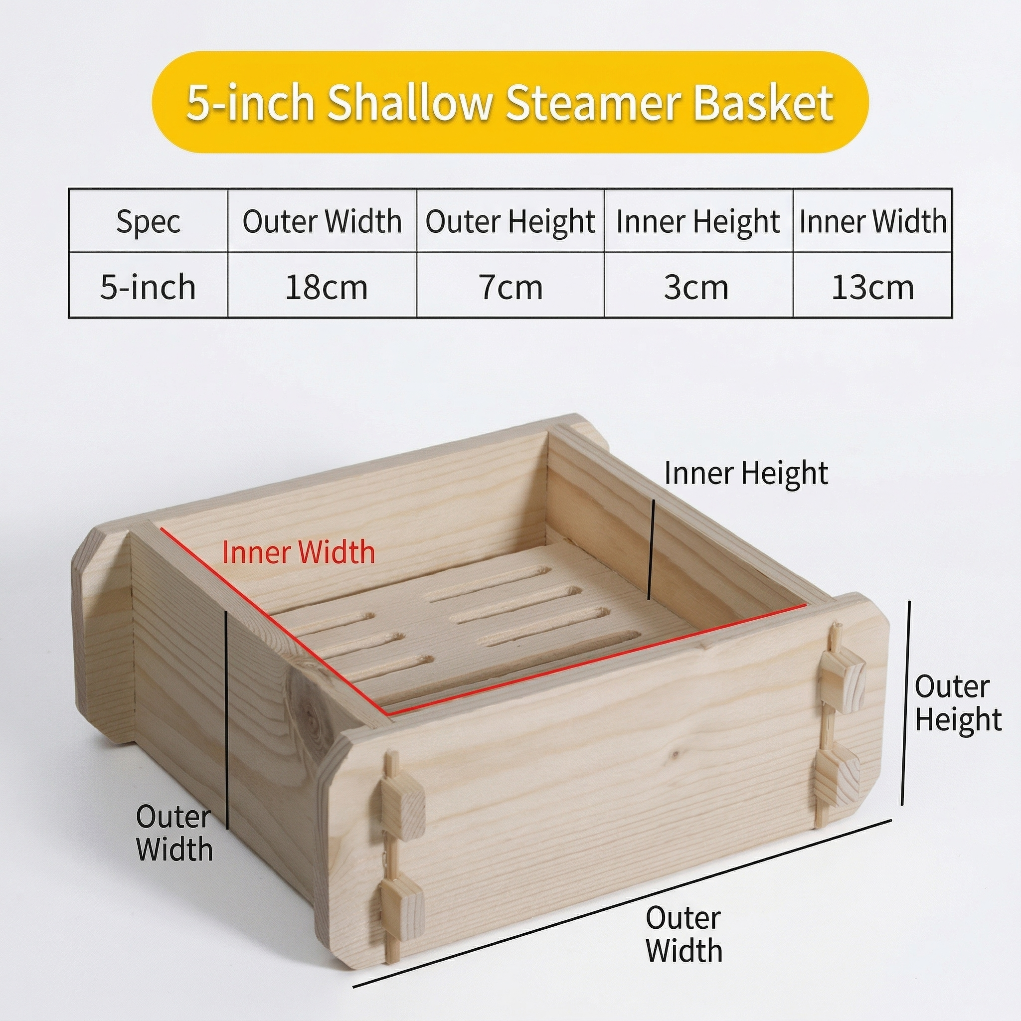 Natural Wood Steamer Tray for Dumplings & Buns