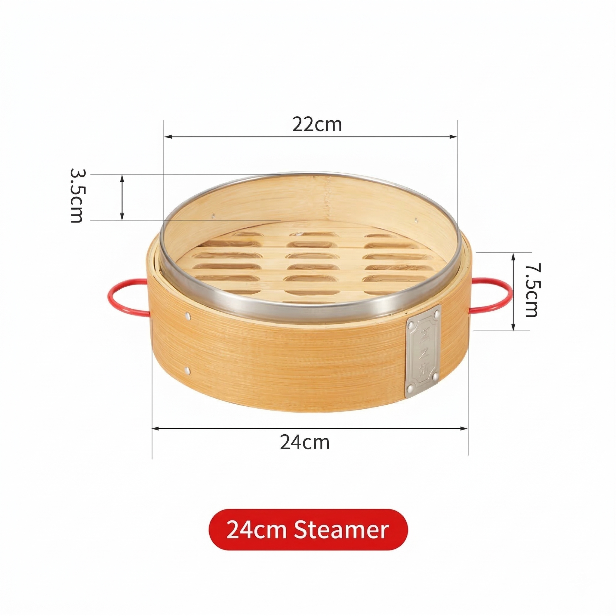Durable Carbonized Bamboo Steamer with Name Tag