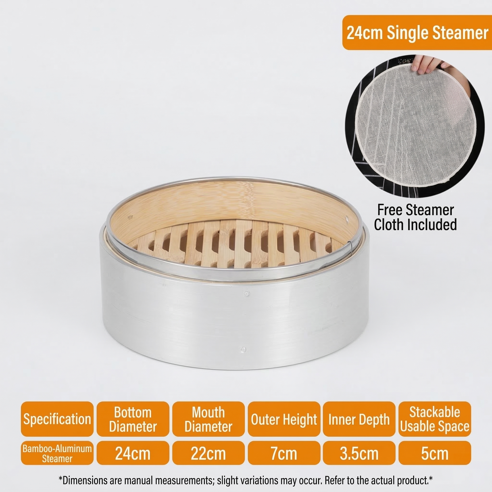 Small Aluminum Steamer Basket-No Handle Design
