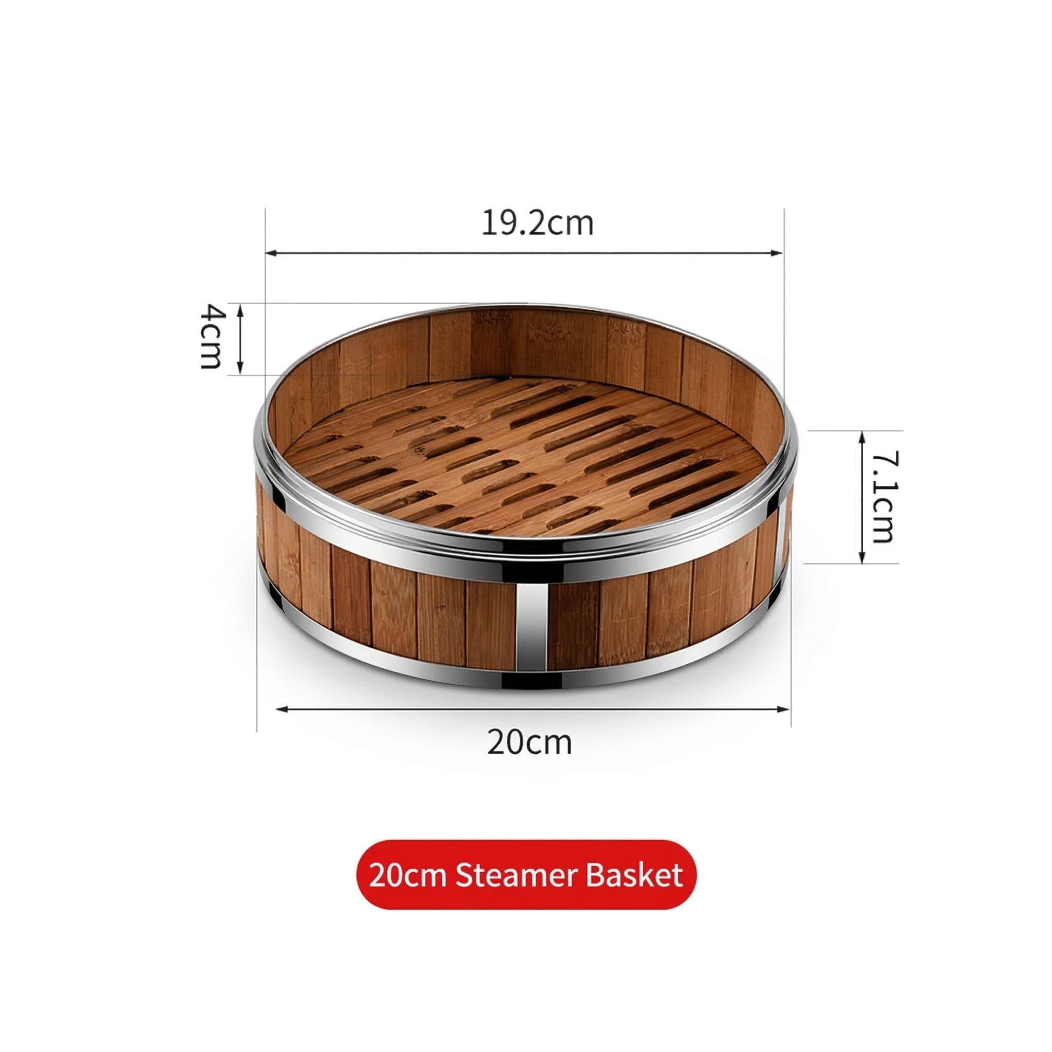 Natulal Bamboo Steamer Basket with Lid
