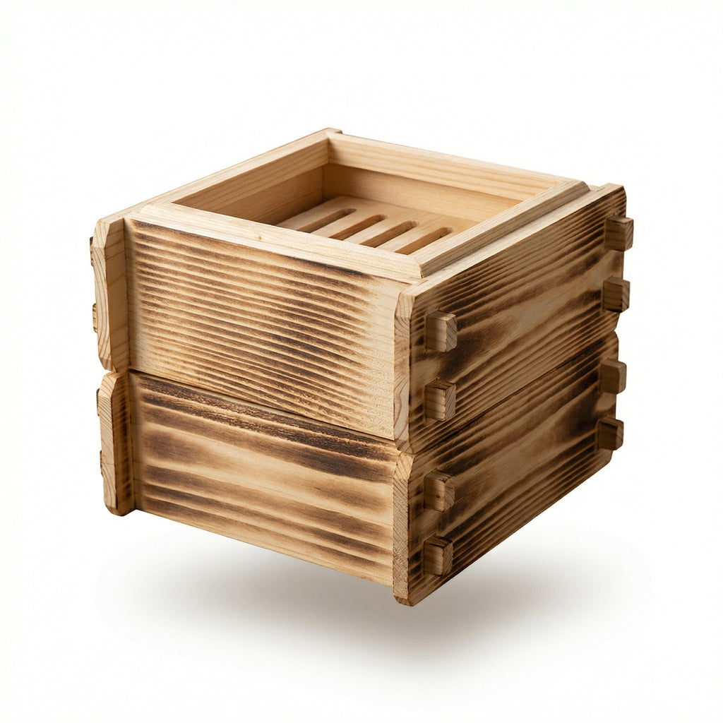 Tall Version Carbonized Wood Square Cage