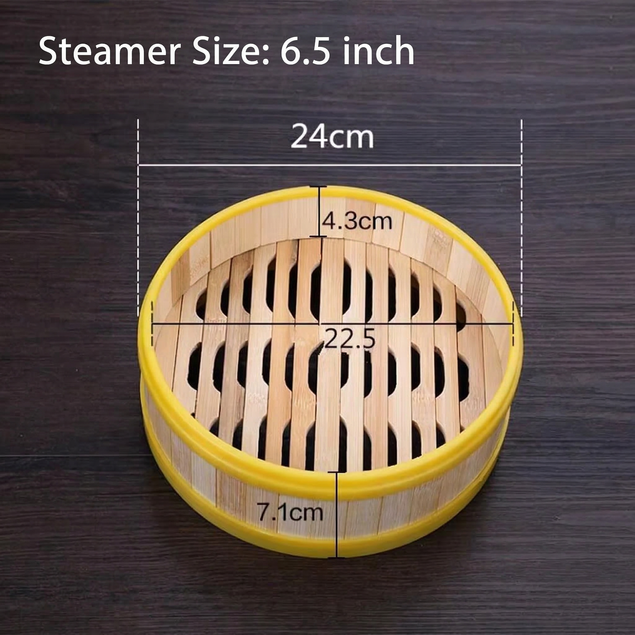 Commercial Bamboo Steamer with Plastic Rim - Breathable Hollow Base