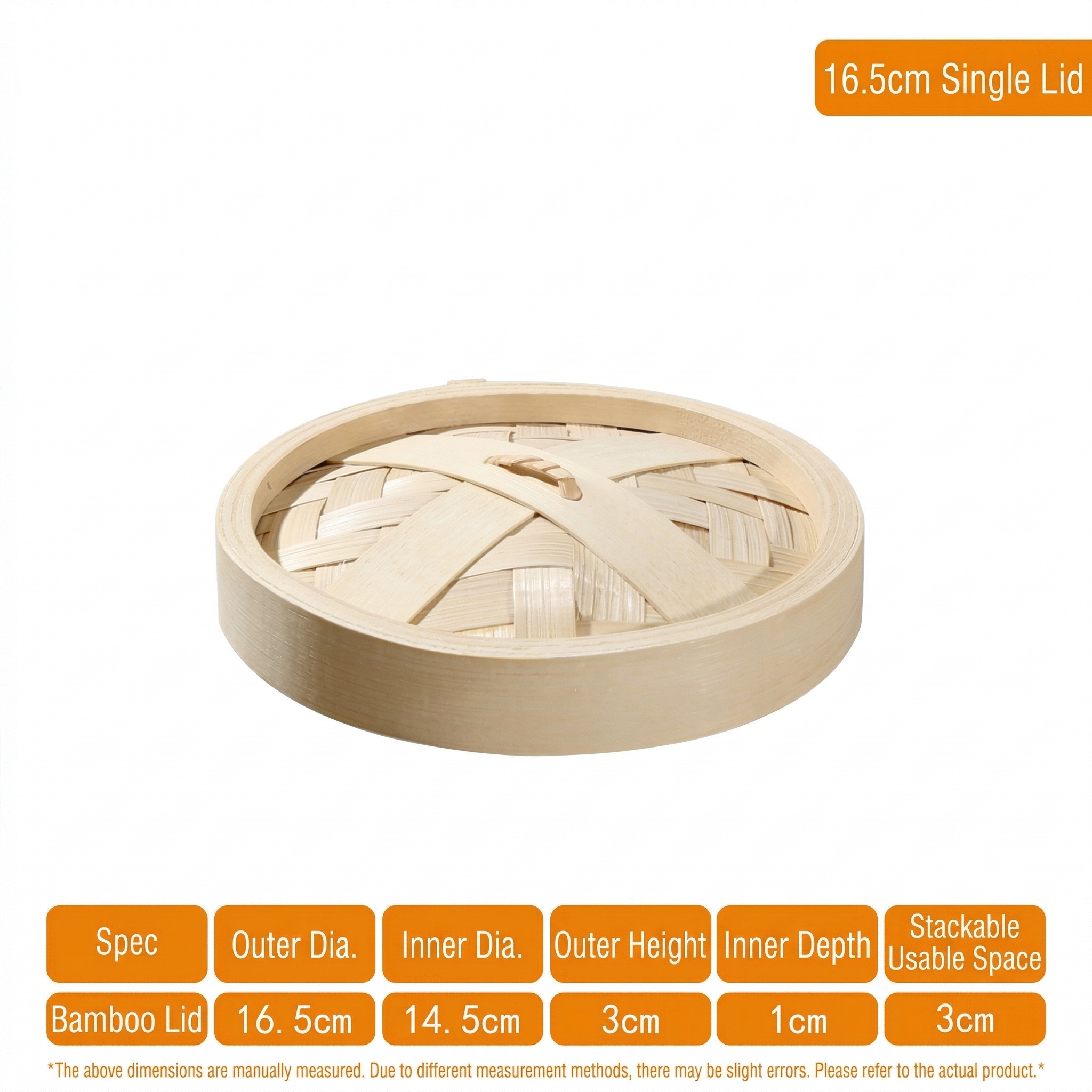 Natural Bamboo Steamer Double Handles-Healthy Steaming for Dumplings,Rice & More