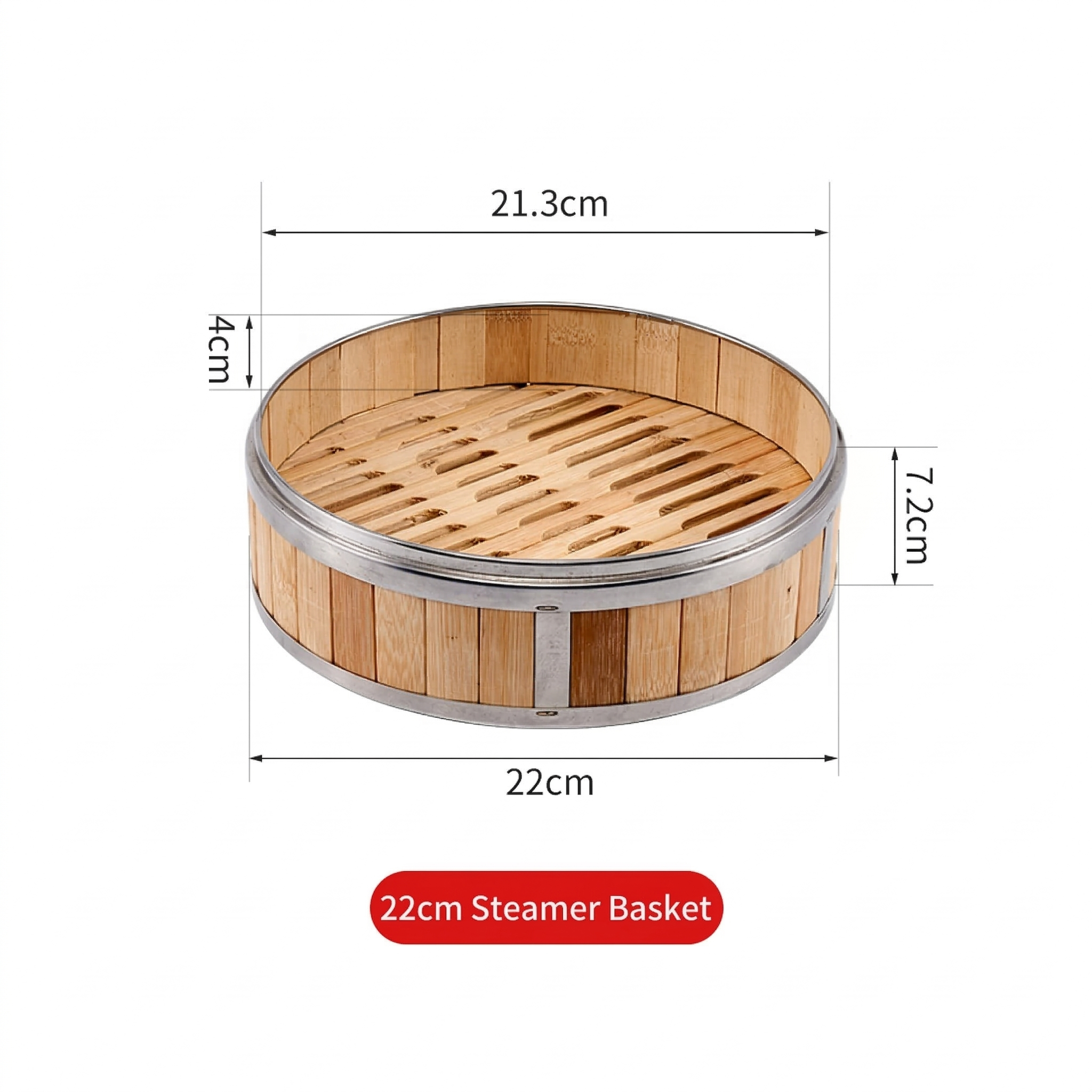 Natulal Bamboo Steamer Basket with Lid