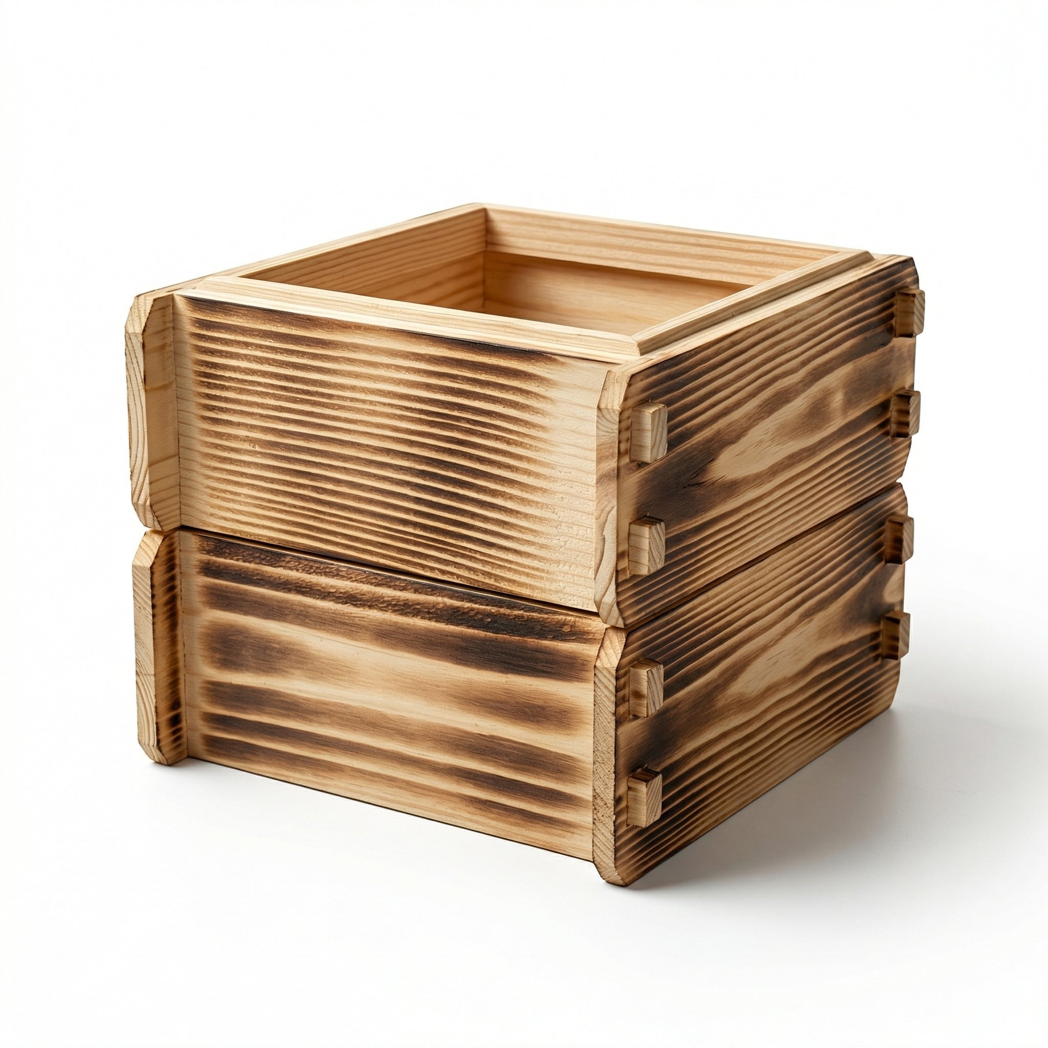 Tall Version Carbonized Wood Square Cage