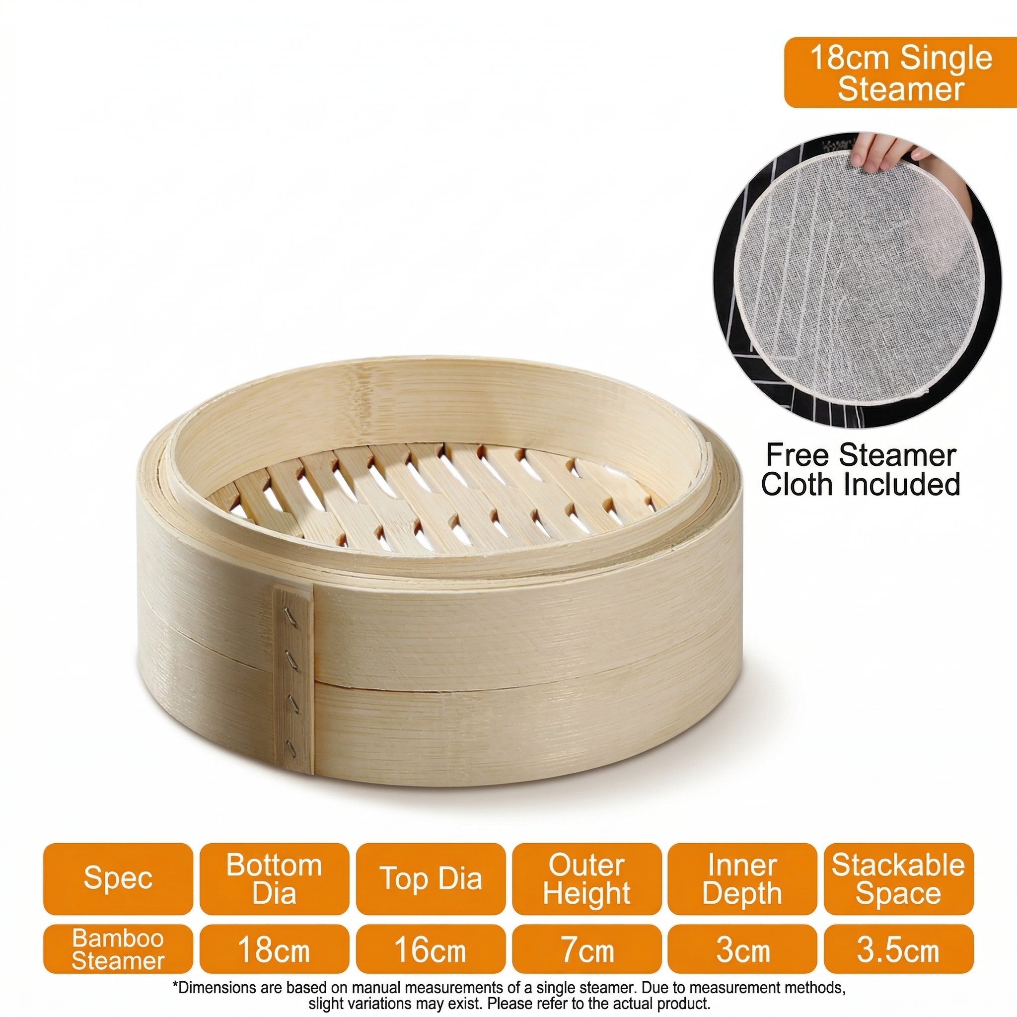 Handmade Bamboo Steamer Basket with Custom Logo Option
