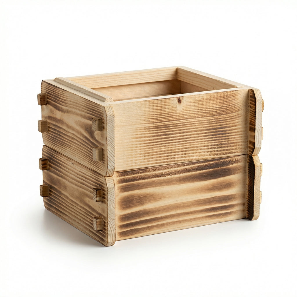 Tall Version Carbonized Wood Square Cage