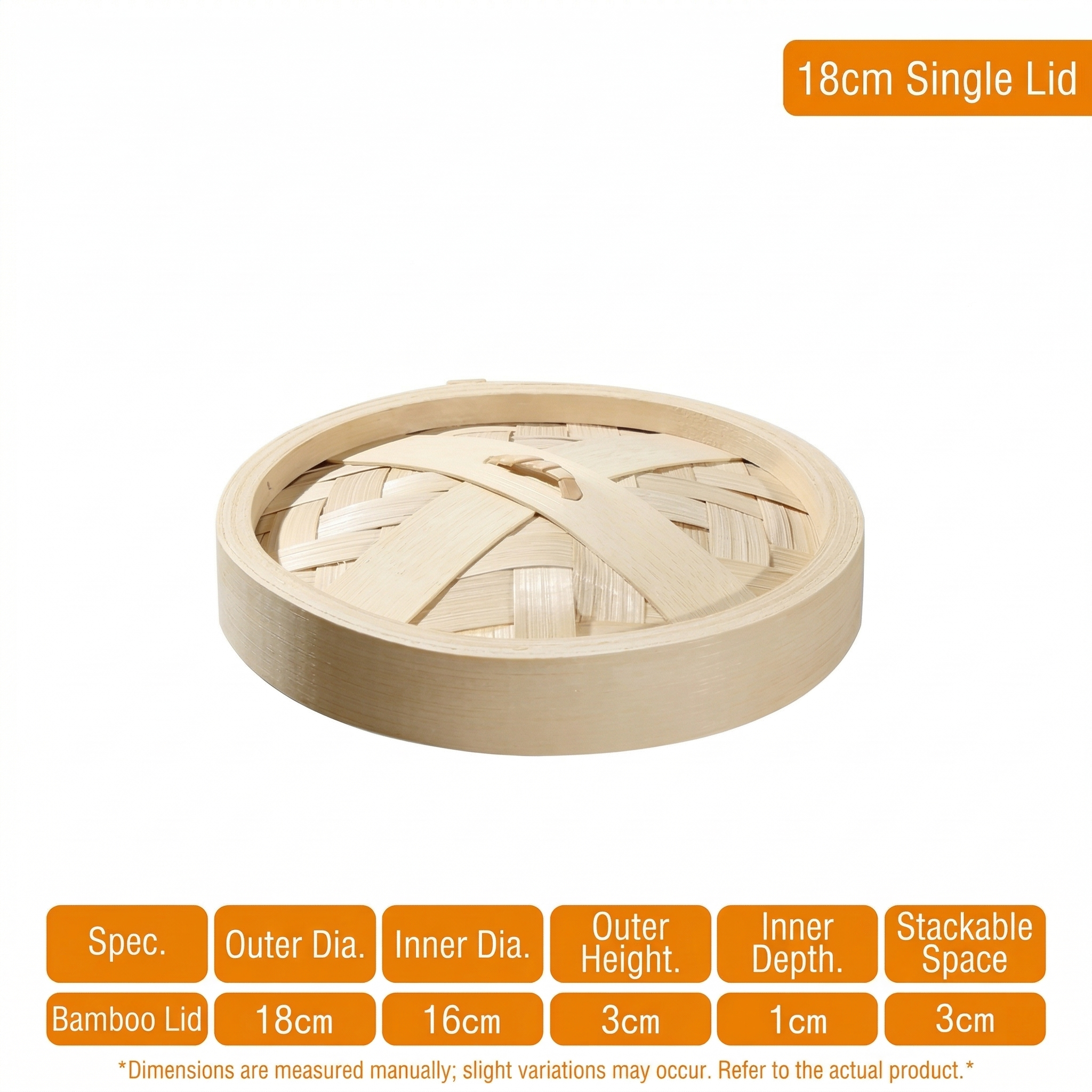 Natural Bamboo Steamer Double Handles-Healthy Steaming for Dumplings,Rice & More
