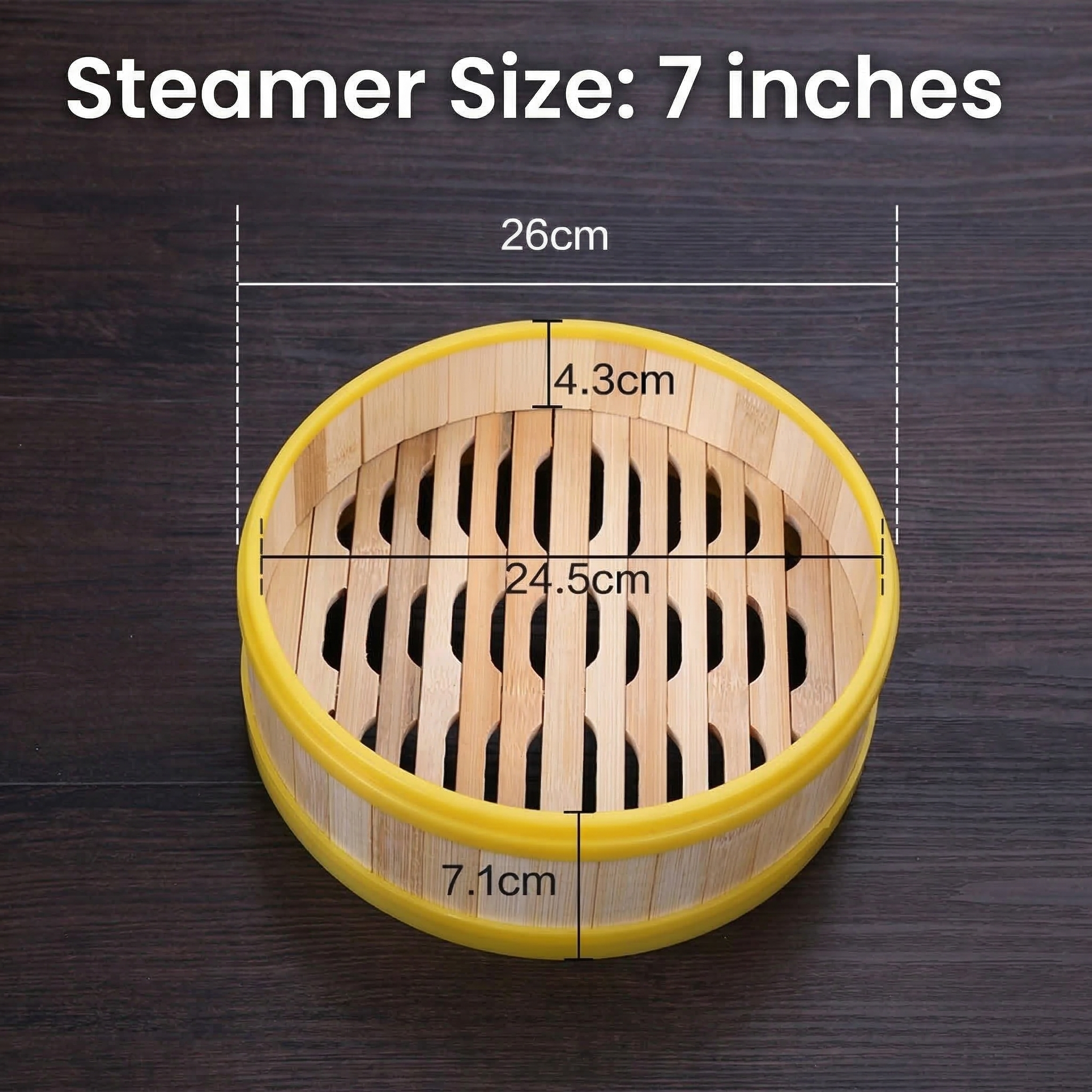Commercial Bamboo Steamer with Plastic Rim - Breathable Hollow Base