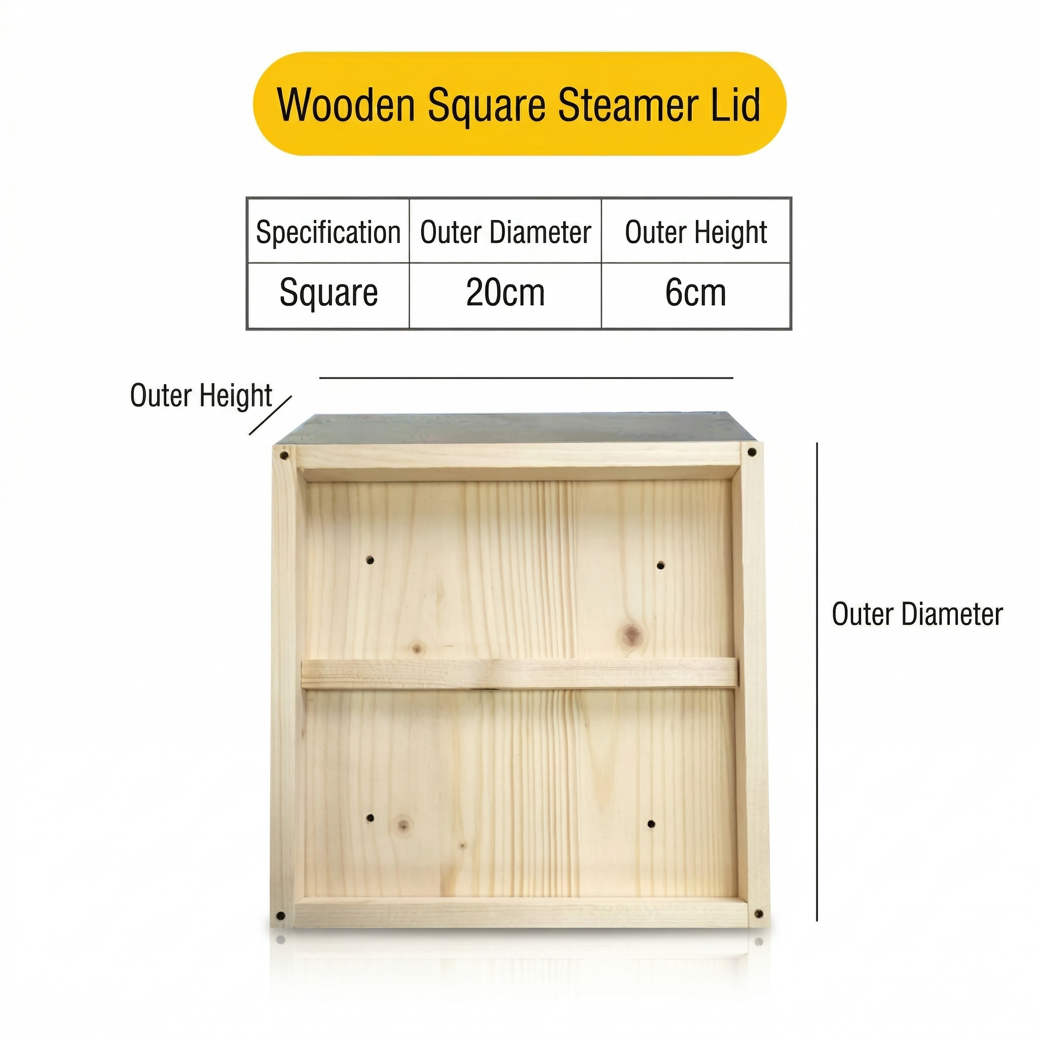 Large Square Wooden Dim Sum Steamer for Restaurant
