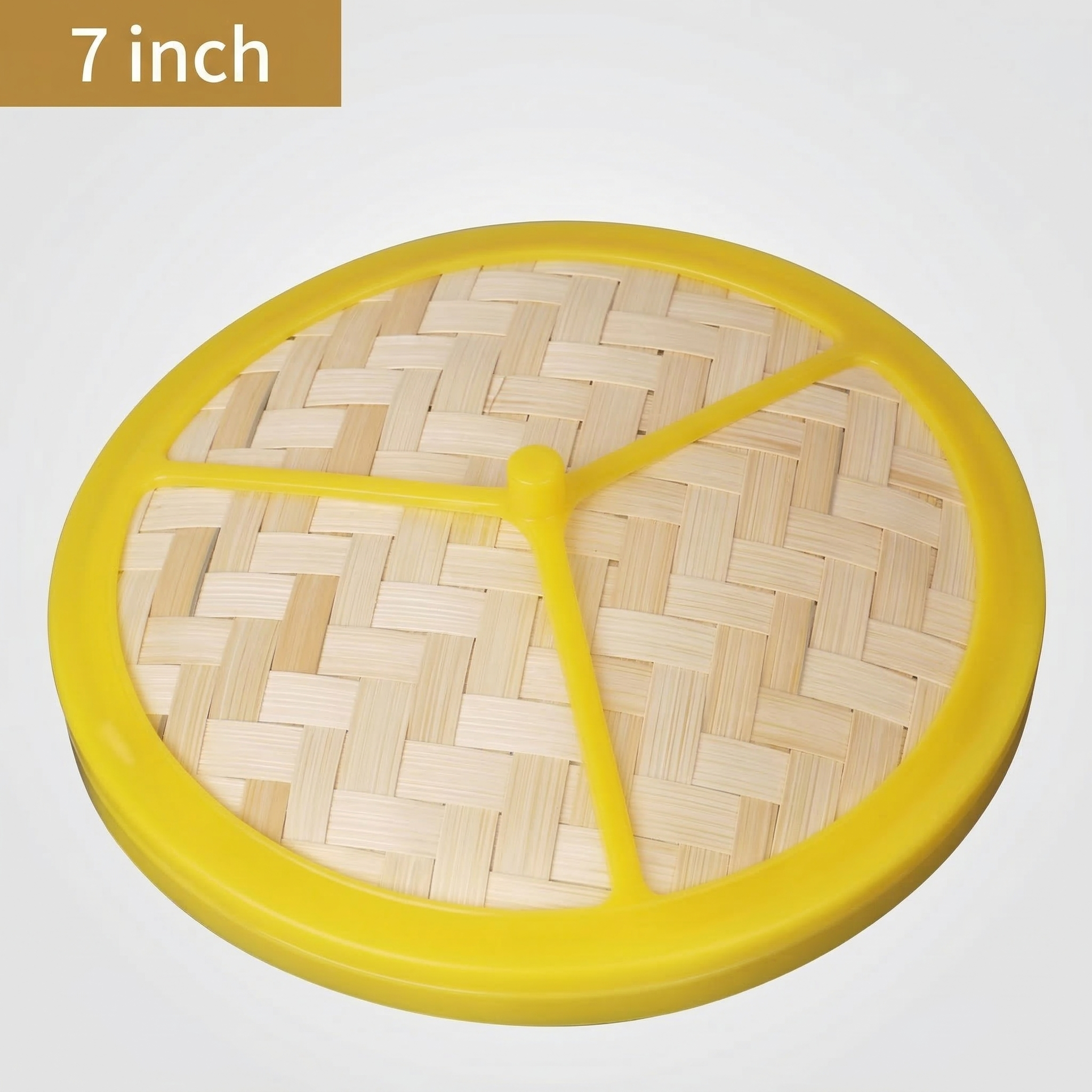 Commercial Bamboo Steamer with Plastic Rim - Breathable Hollow Base
