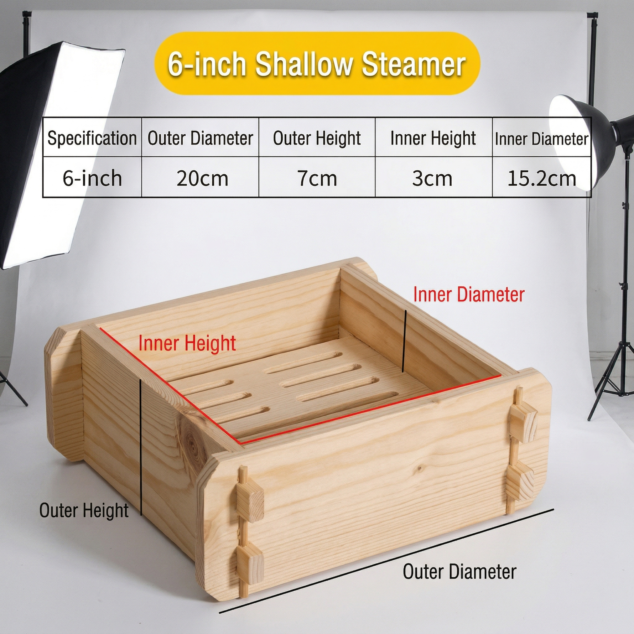 Natural Wood Steamer Tray for Dumplings & Buns