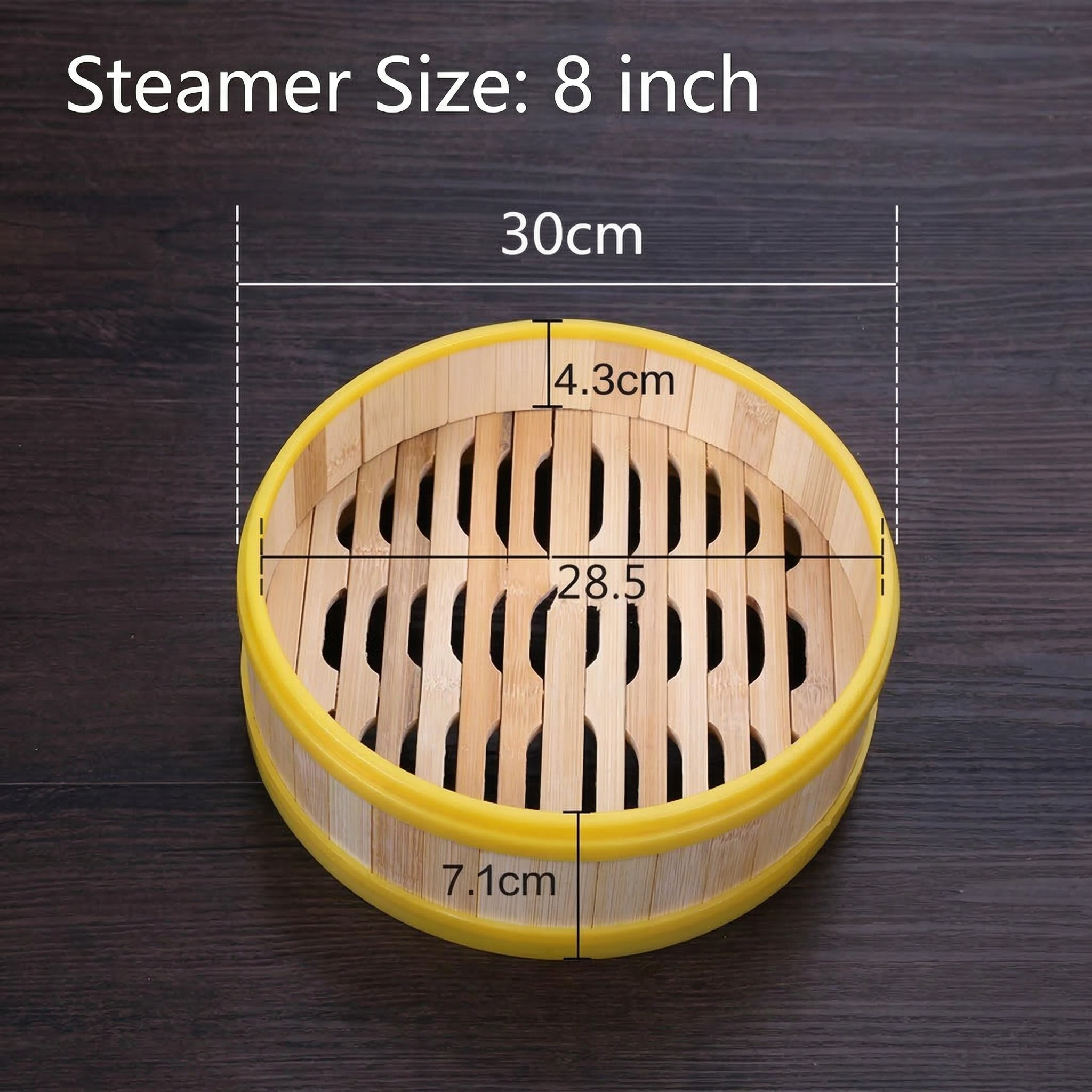 Commercial Bamboo Steamer with Plastic Rim - Breathable Hollow Base